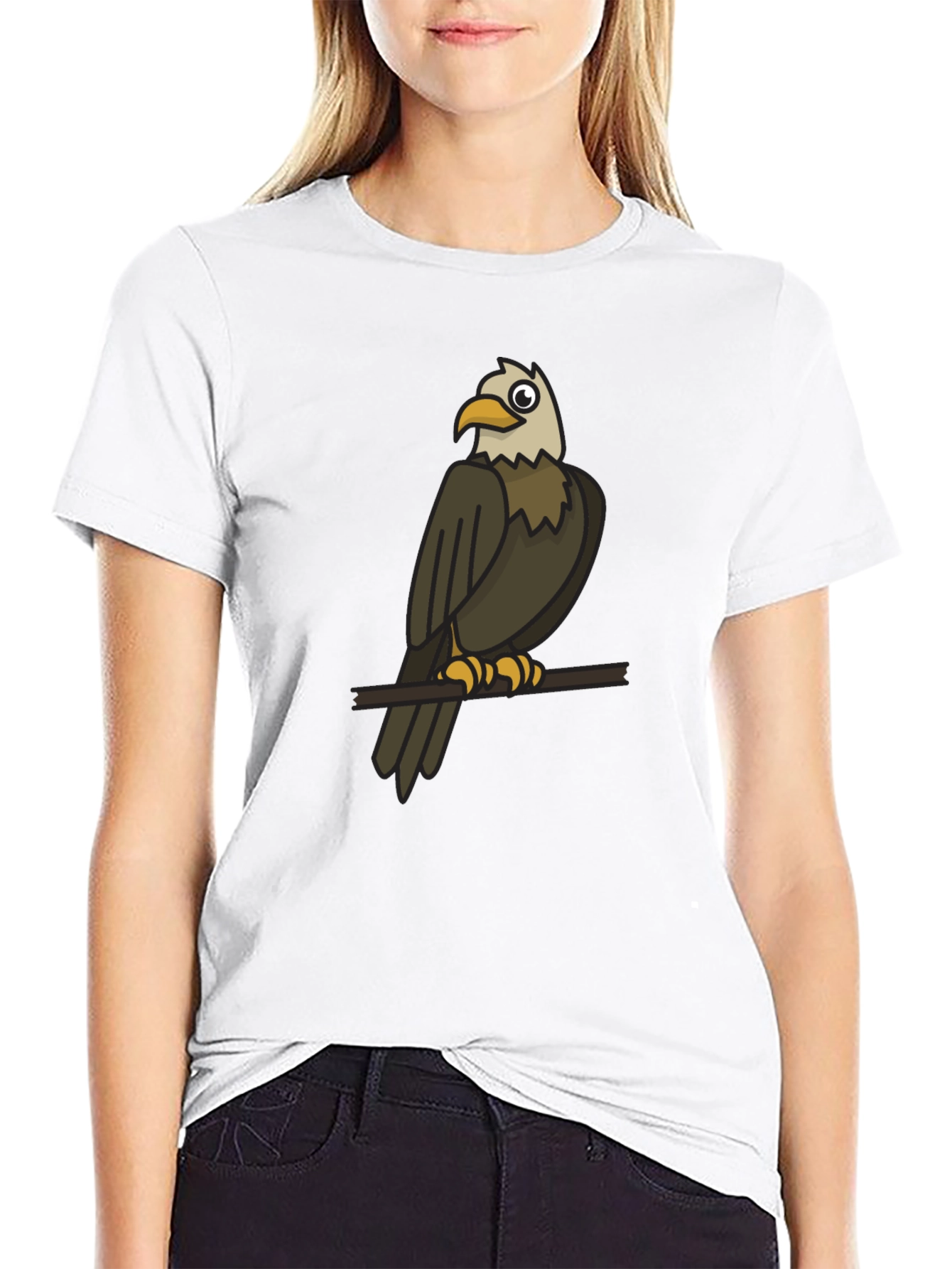 Eagle Graphic Print Black T-Shirt