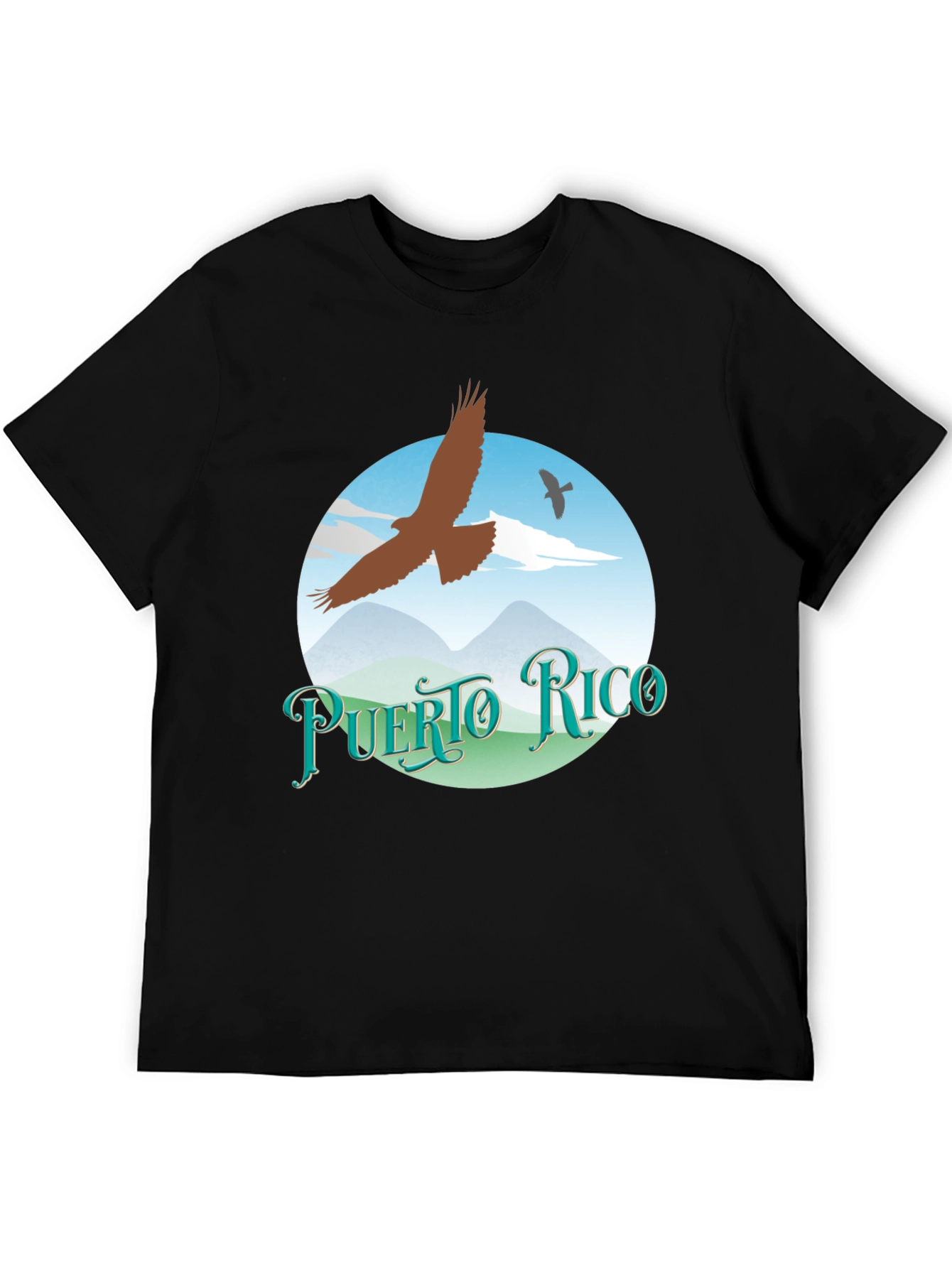 Puerto Rico Eagle Graphic Tee - Black