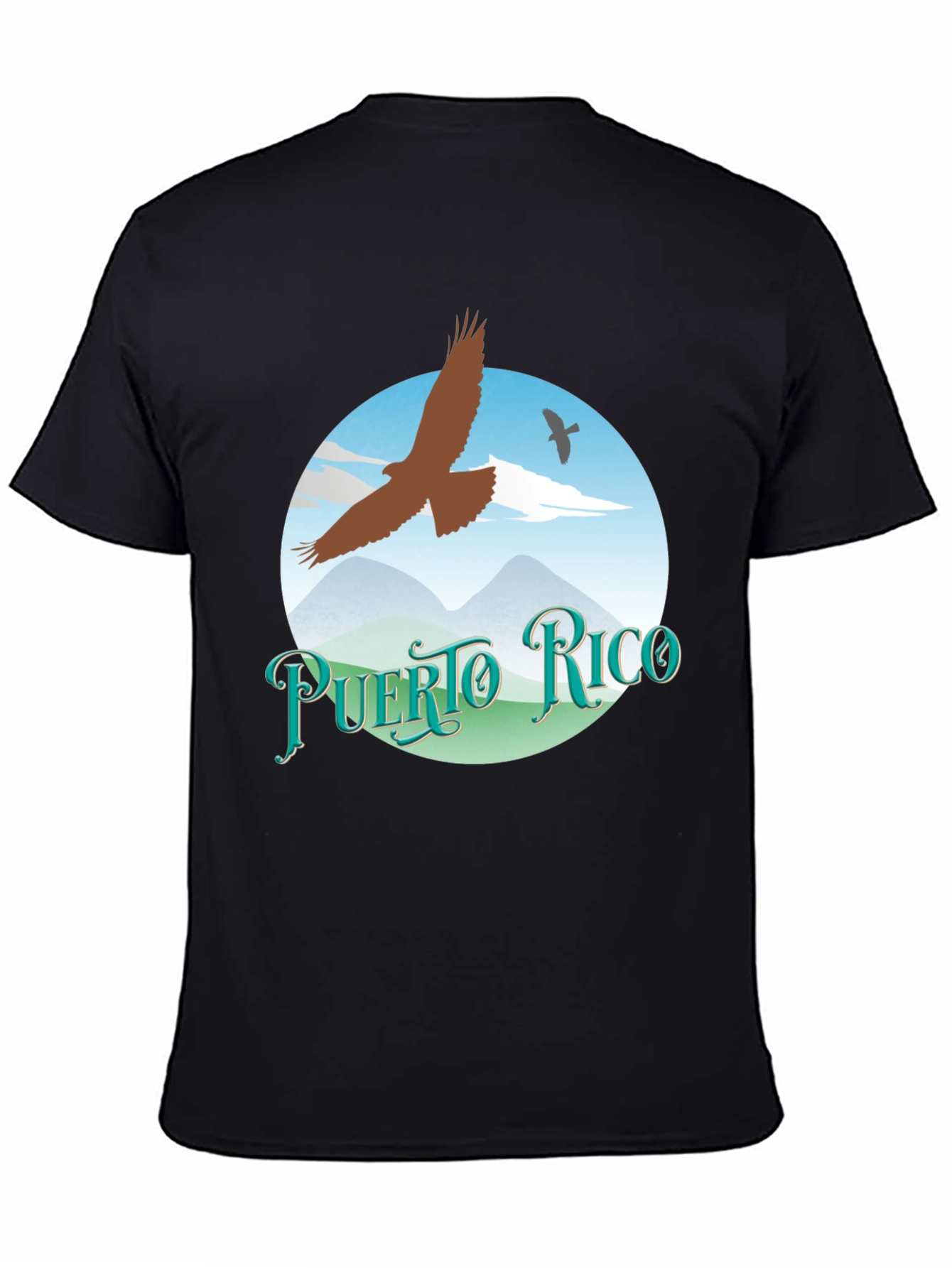 Puerto Rico Eagle Graphic Tee - Black