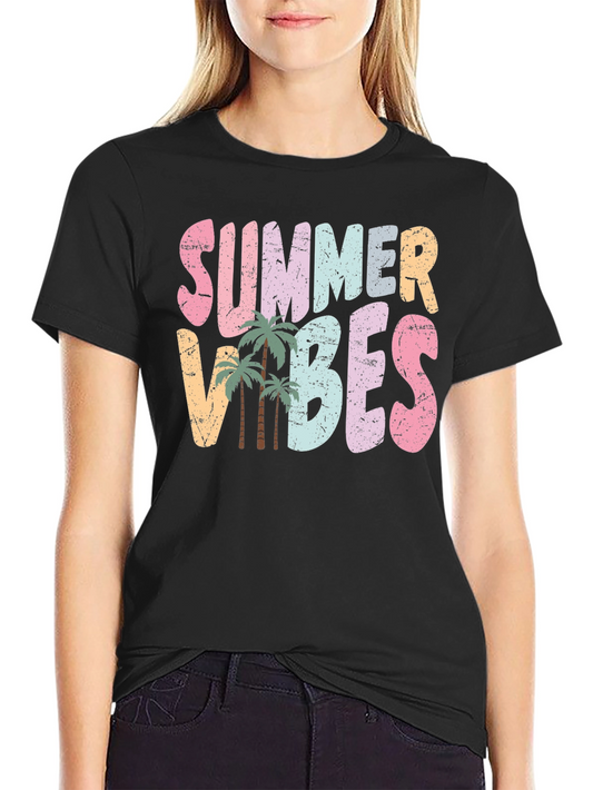 Summer Vibes Graphic Tee - Palm Tree Design