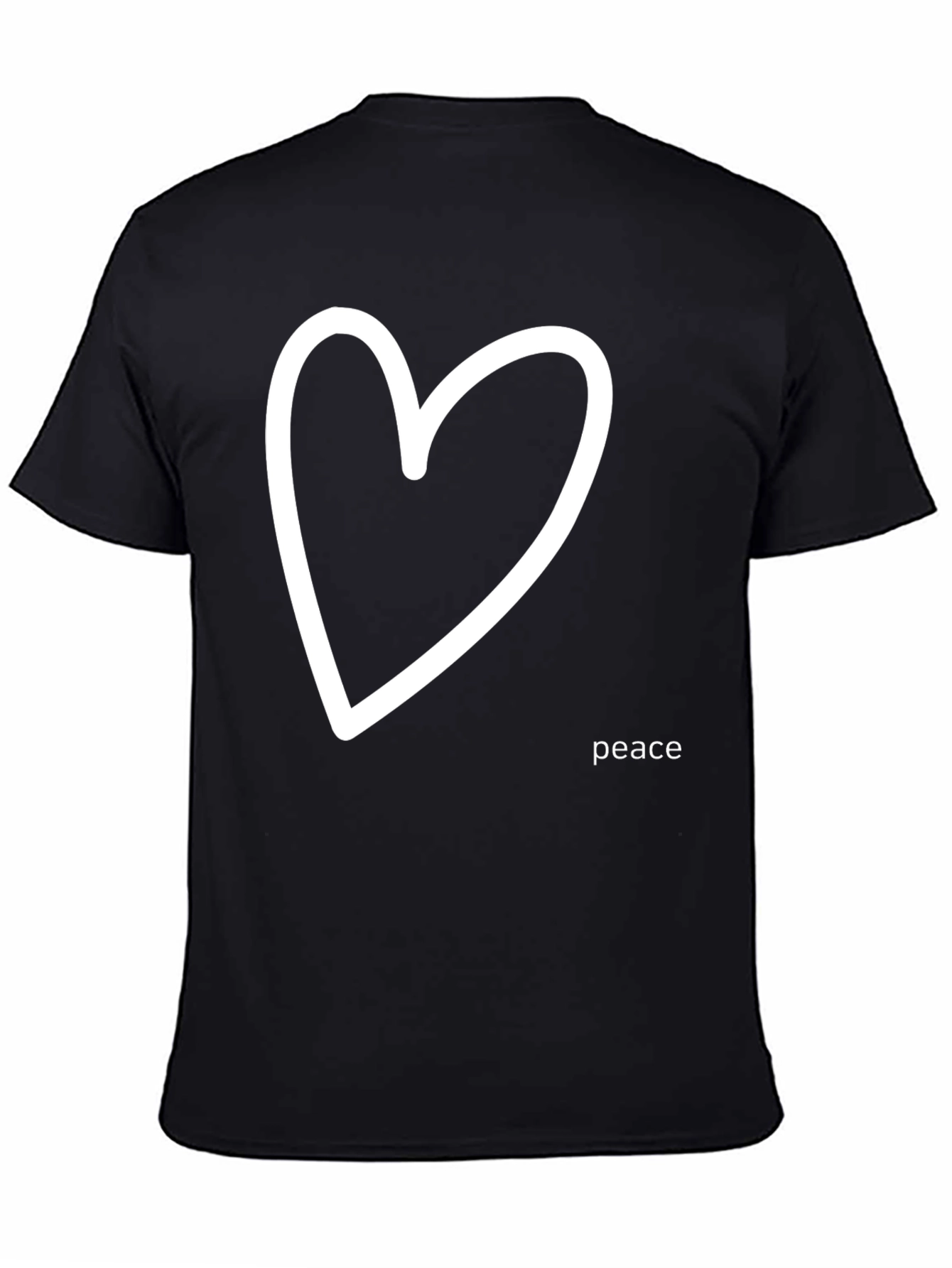 Peace Heart Graphic Tee - Black