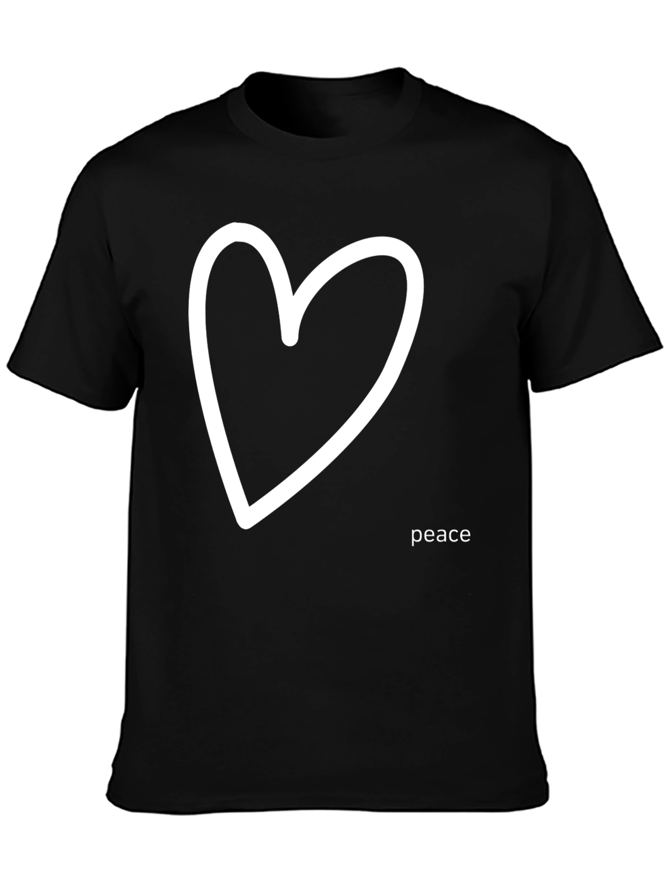 Peace Heart Graphic Tee - Black