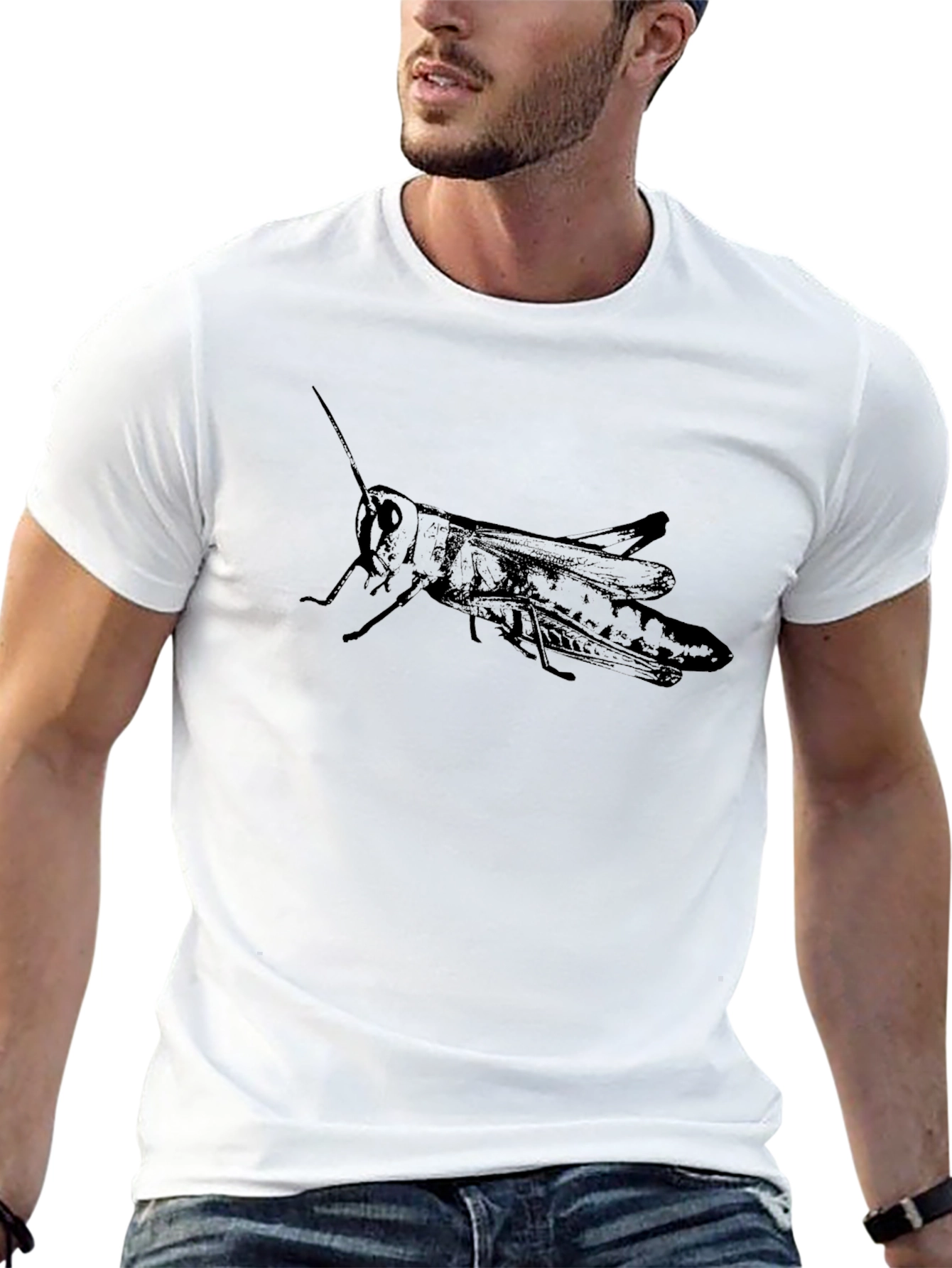 Grasshopper Graphic T-Shirt - Cool Insect Design
