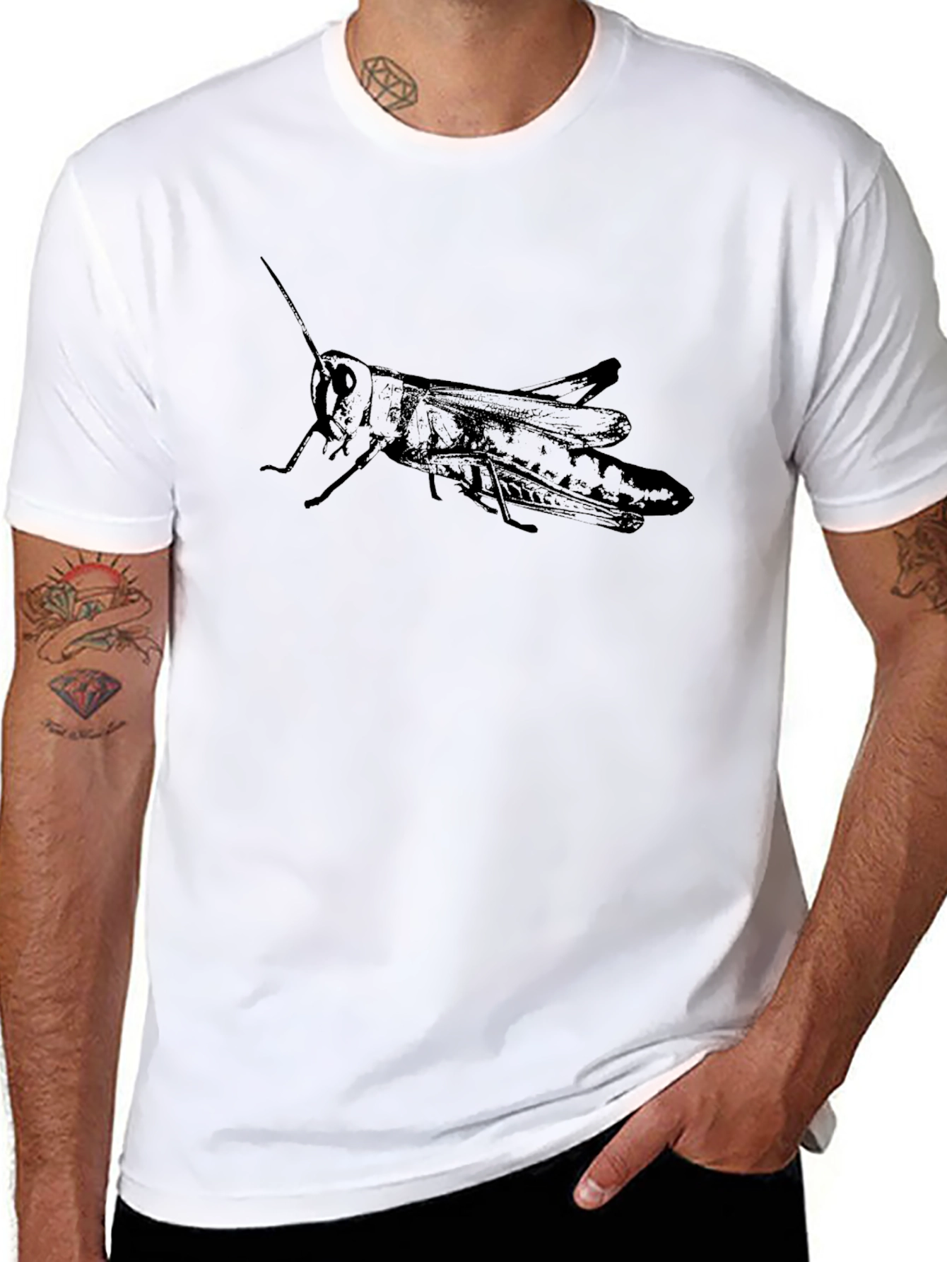 Grasshopper Graphic T-Shirt - Cool Insect Design