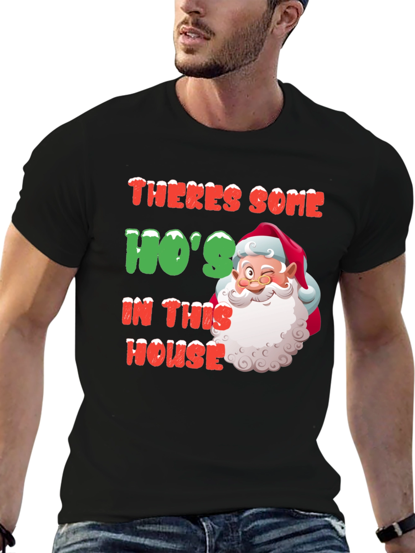 Funny Santa Hos In This House Christmas T-Shirt