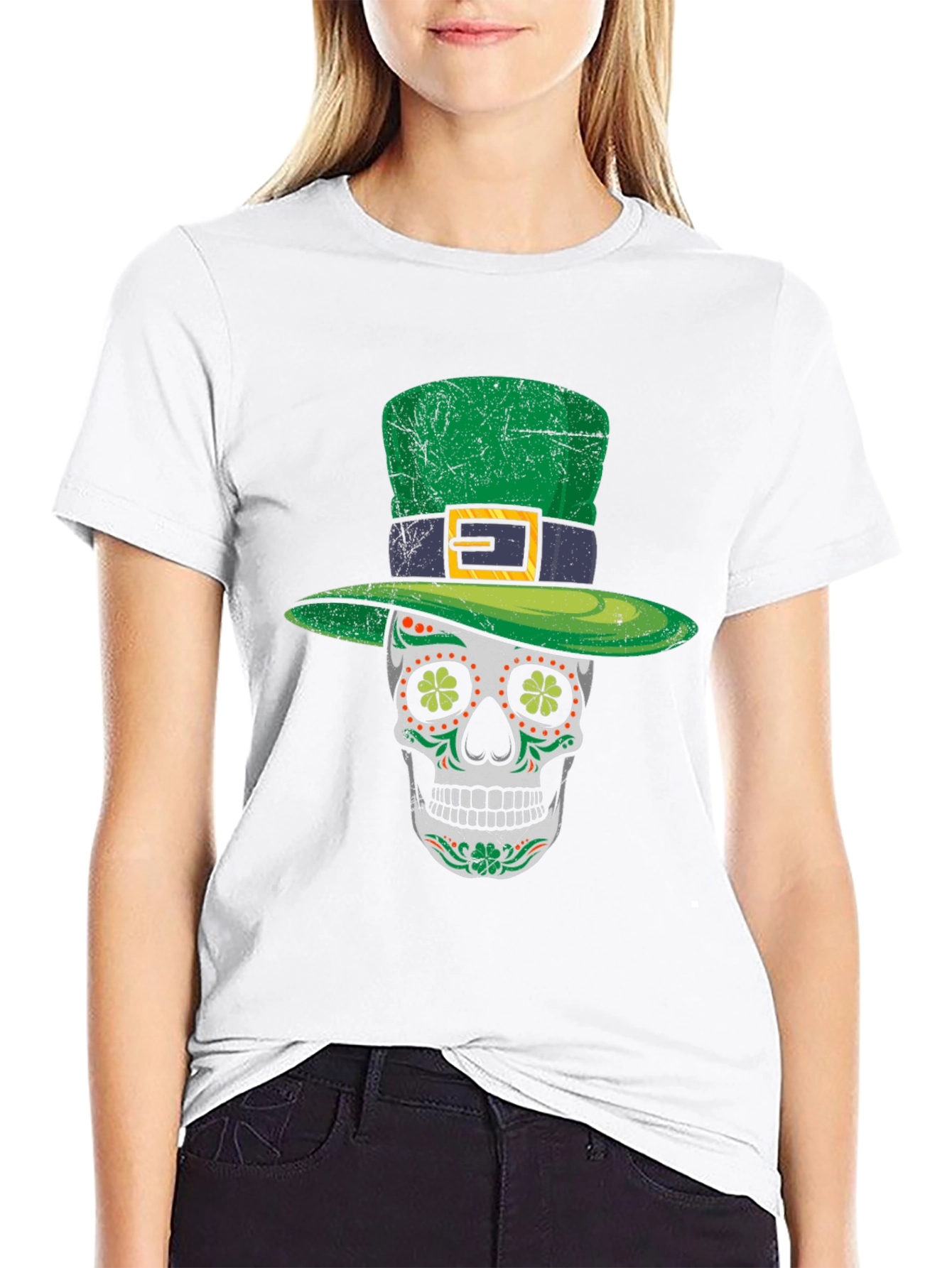 St. Patricks Day Skull Graphic Tee