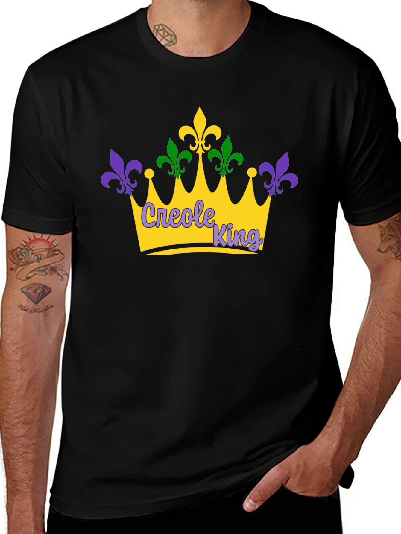 Creole King Mardi Gras Crown T-Shirt