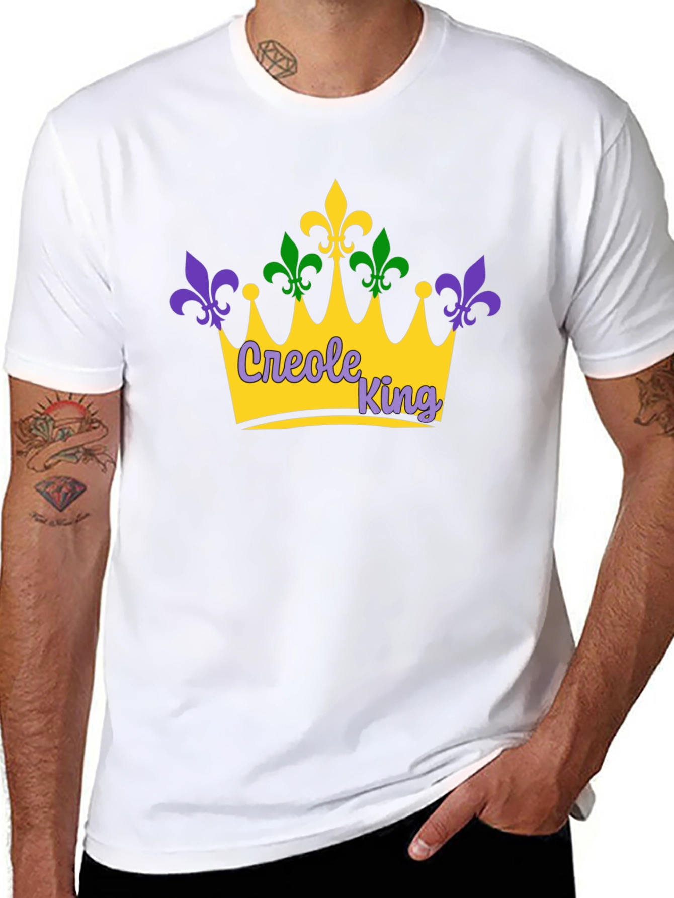 Creole King Mardi Gras Crown T-Shirt