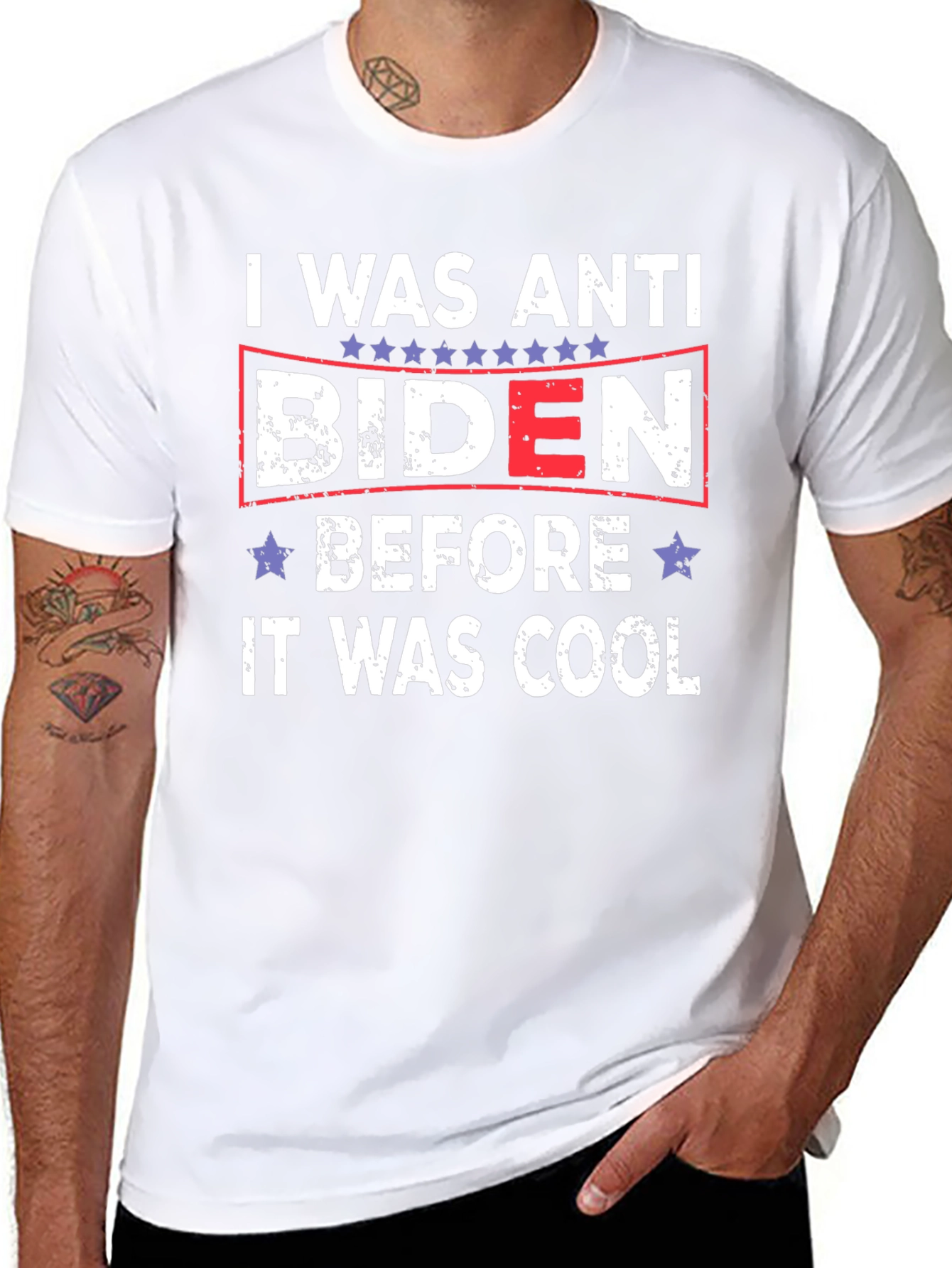 Anti Biden Political Slogan Graphic T-Shirt