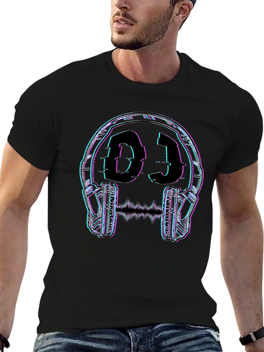DJ Headphones T-Shirt - Black Graphic Tee