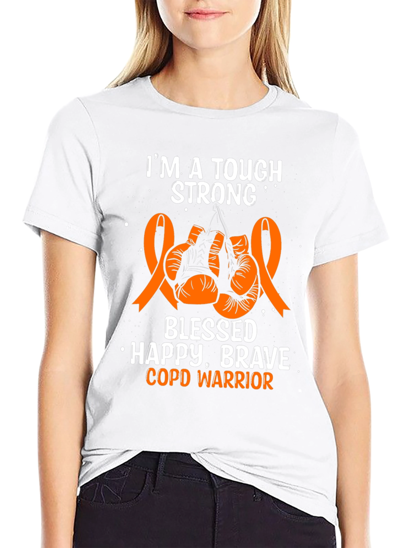 Tough Strong COPD Warrior Boxing Gloves T-Shirt