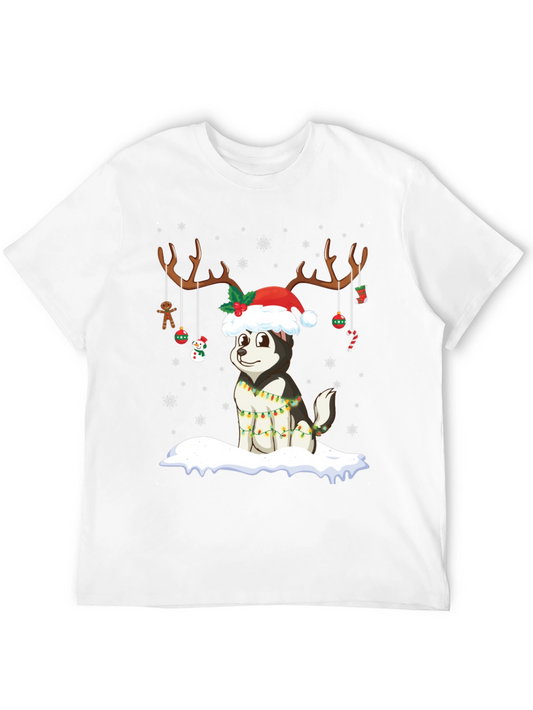 Festive Husky Christmas Graphic Tee
