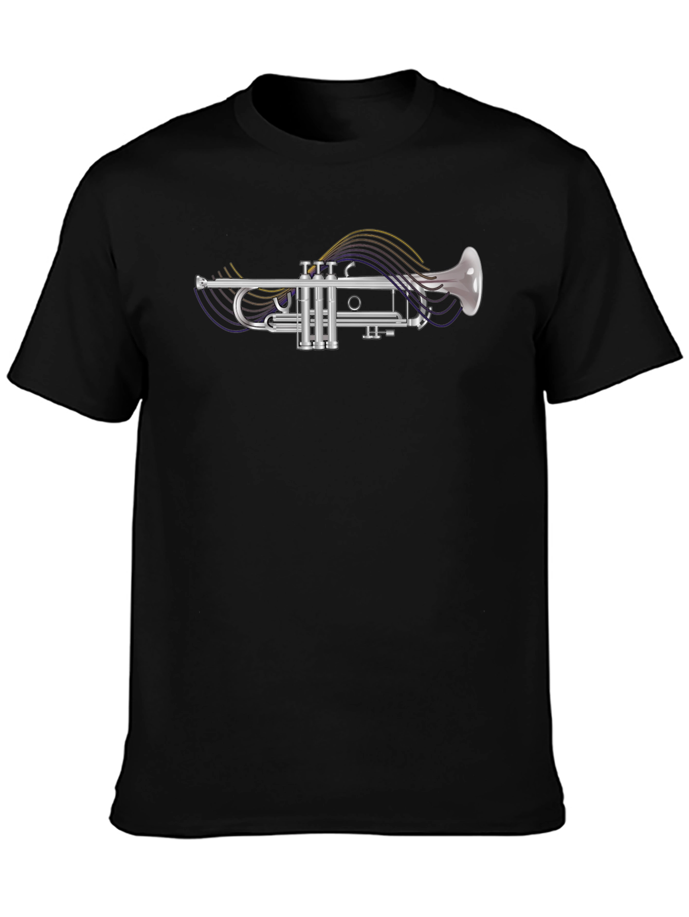 Trumpet Graphic T-Shirt - Black Cotton Tee