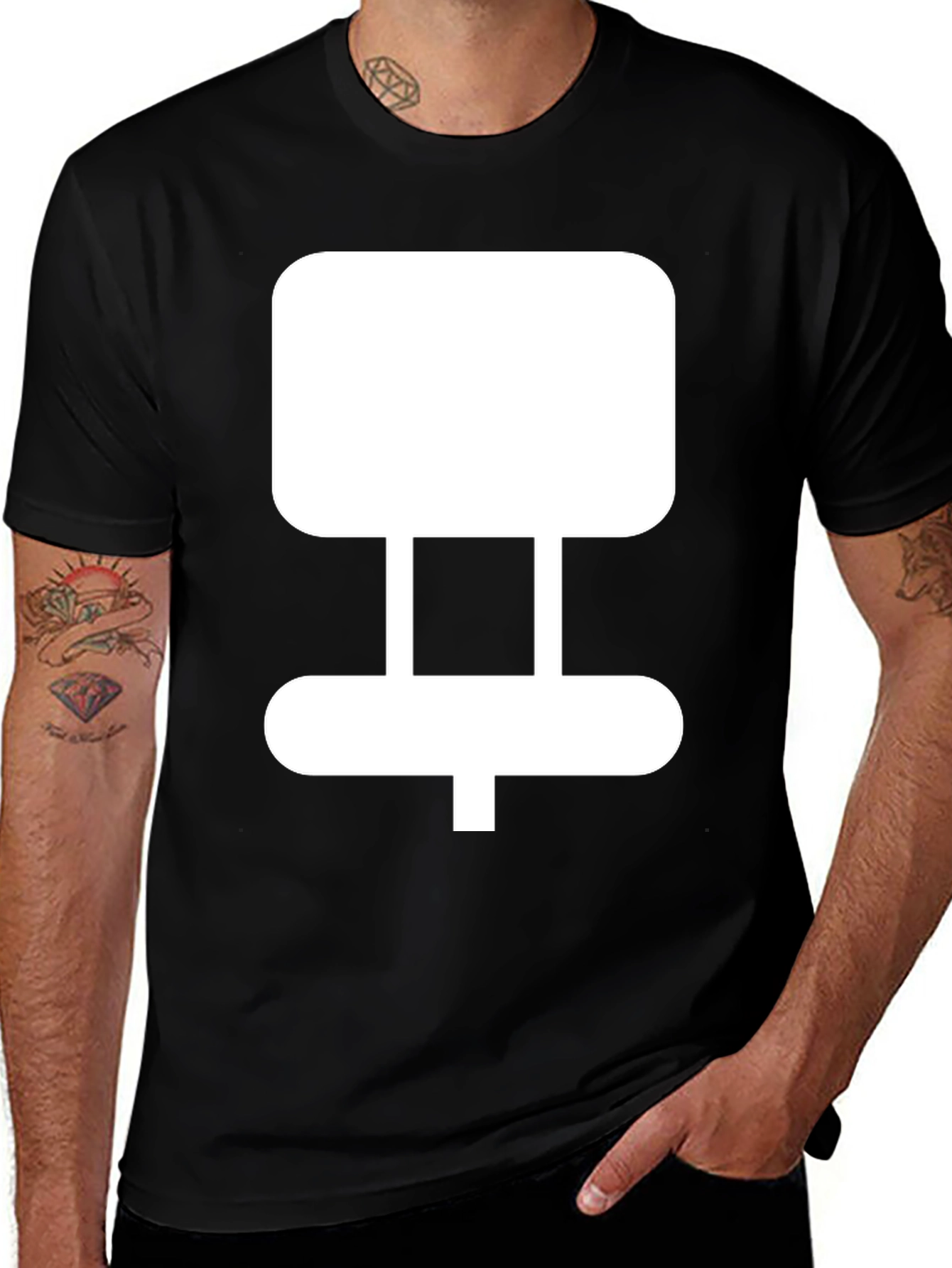 Geometric Design Black T-Shirt