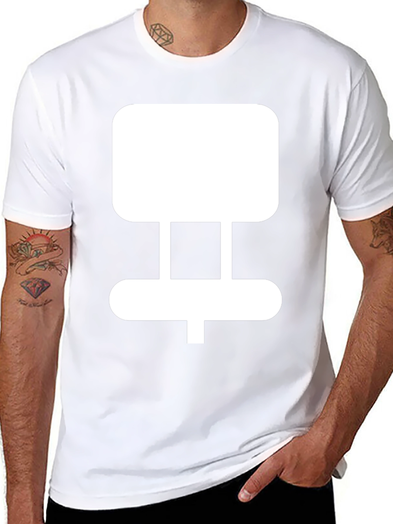 Geometric Design Black T-Shirt