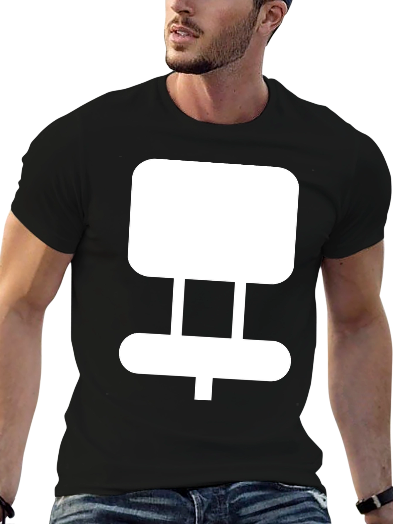 Geometric Design Black T-Shirt