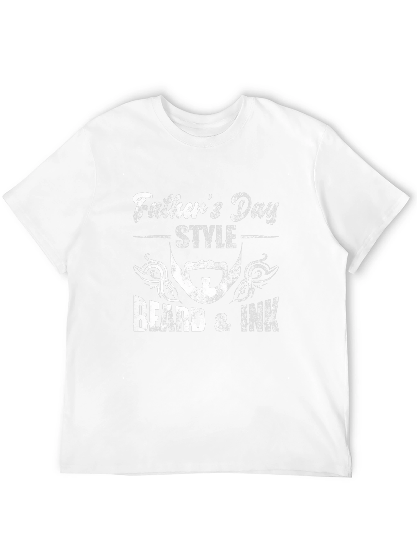 Fathers Day Beard & Ink Style Black T-Shirt