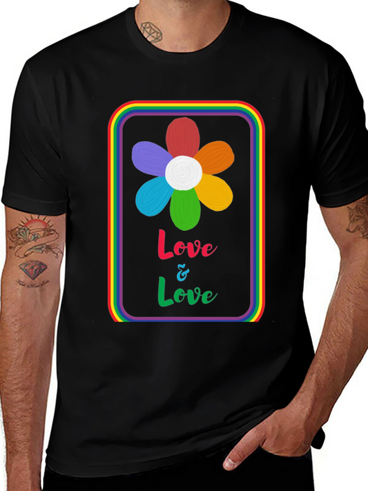 Love & Love Rainbow Flower Graphic Tee
