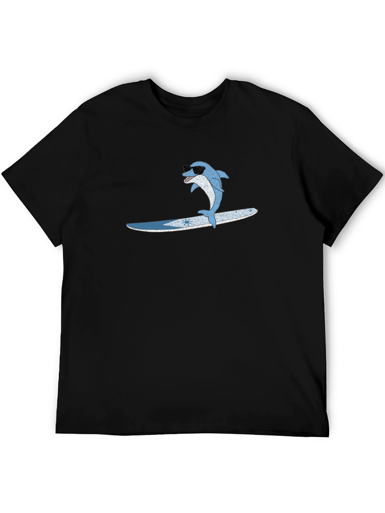 Surfing Dolphin Black T-Shirt
