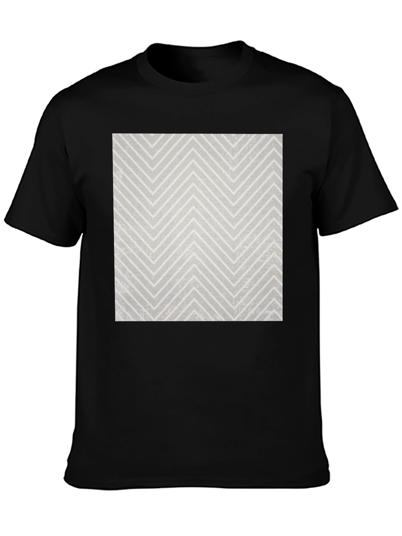Modern Chevron Pattern Black T-Shirt