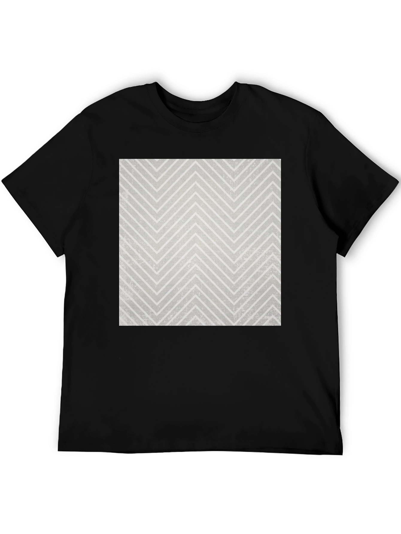 Modern Chevron Pattern Black T-Shirt