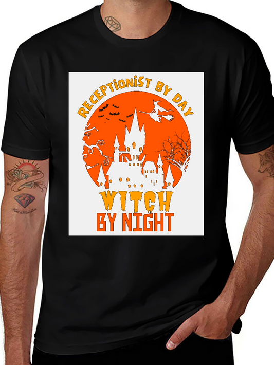 Receptionist by Day Witch by Night Halloween T-Shirt