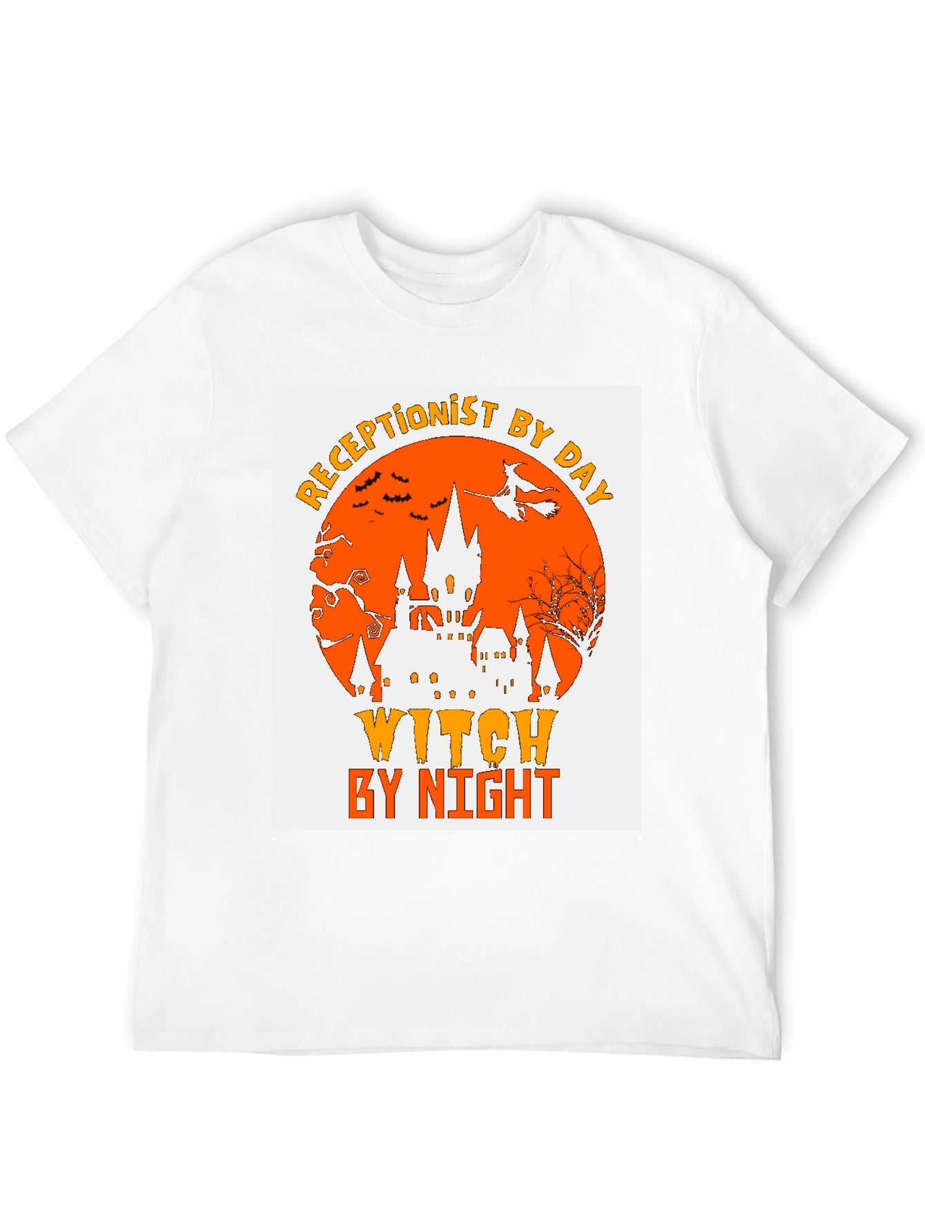Receptionist by Day Witch by Night Halloween T-Shirt