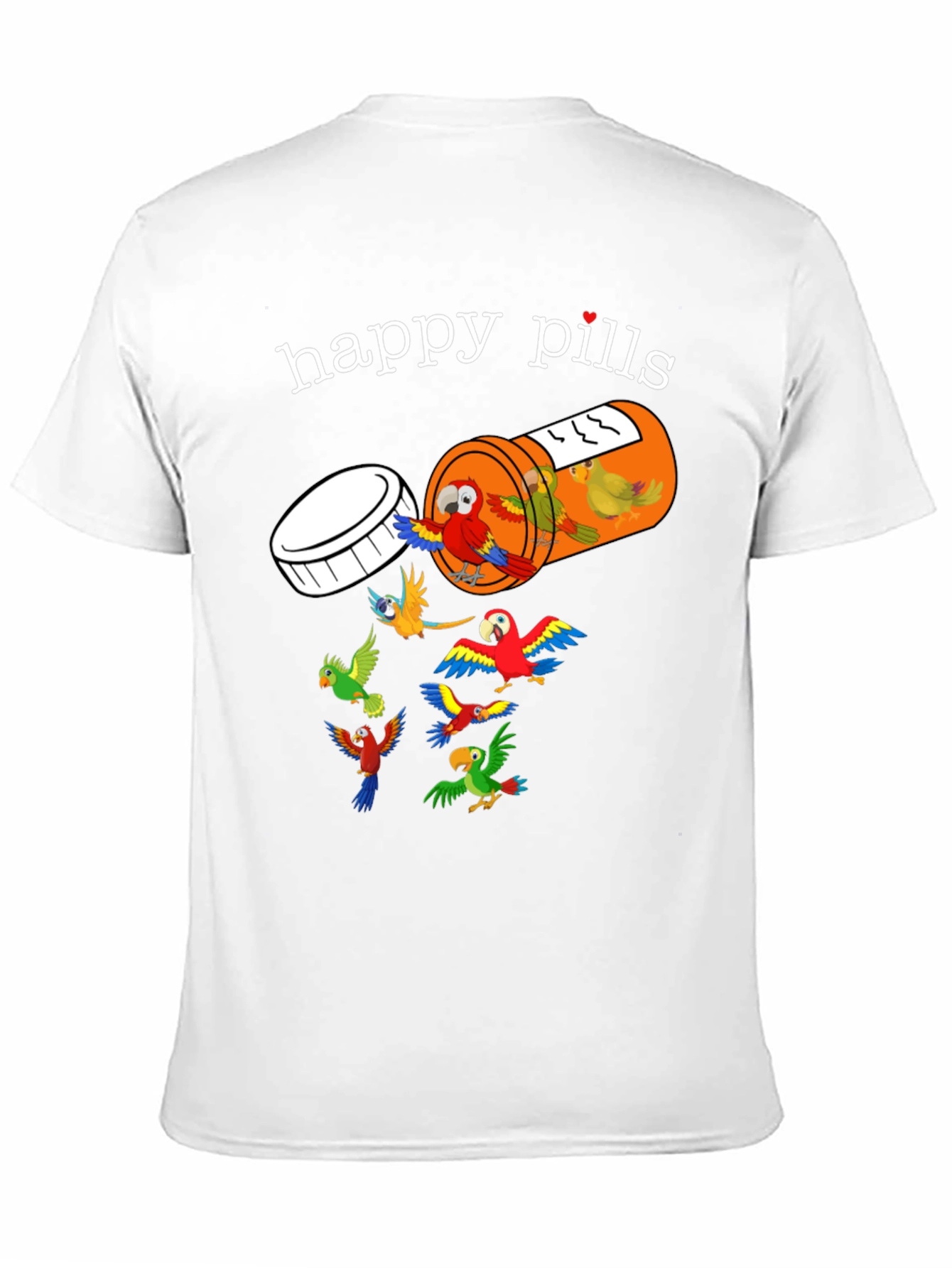 Happy Pills Parrot T-Shirt - Fun Graphic Tee