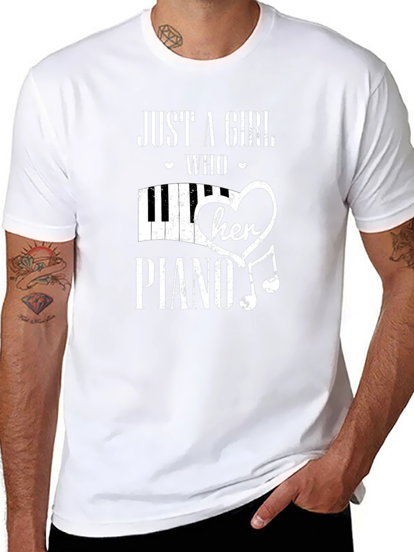 Just a Girl Who Loves Her Piano Graphic Tee