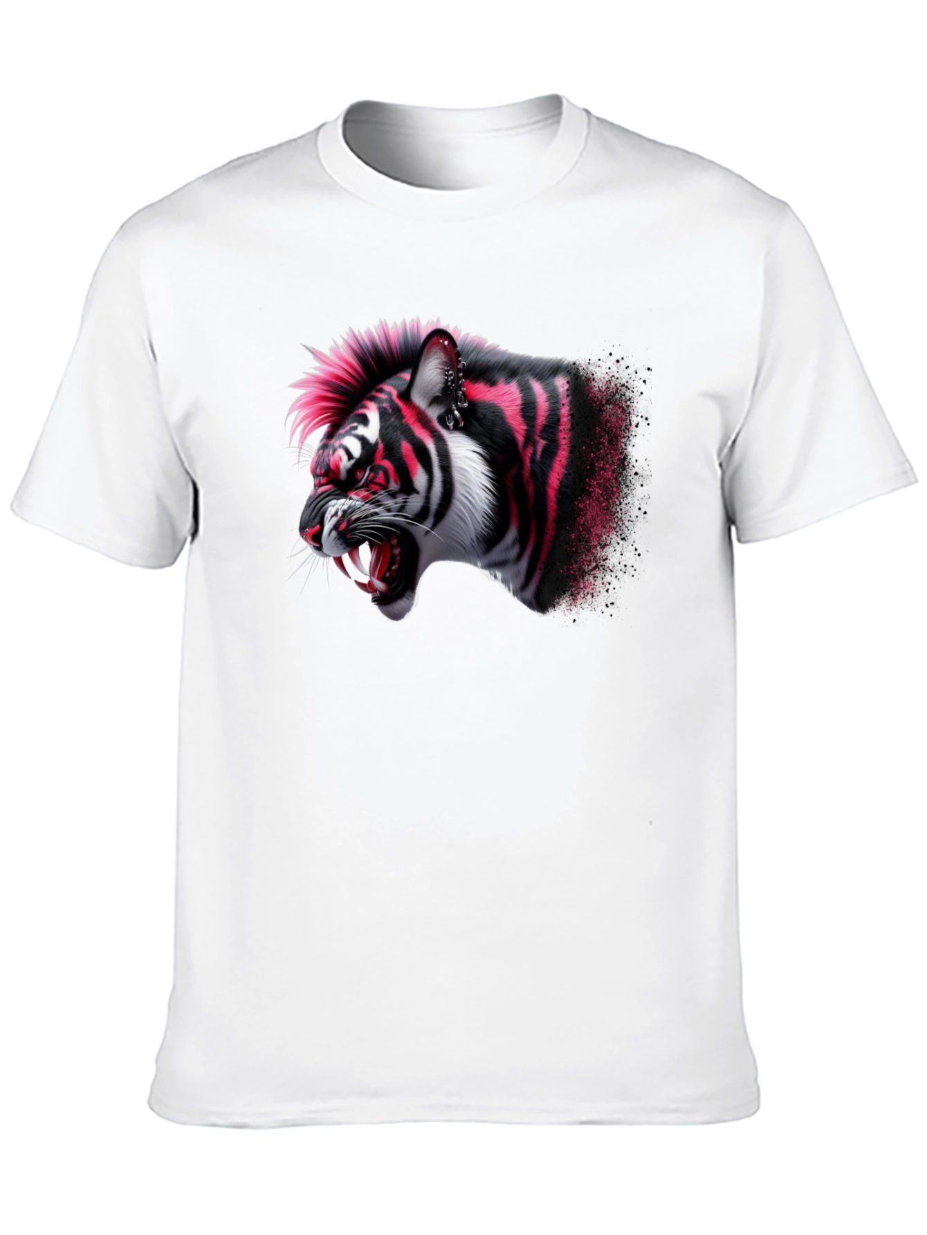 Punk Tiger Graphic Black T-Shirt