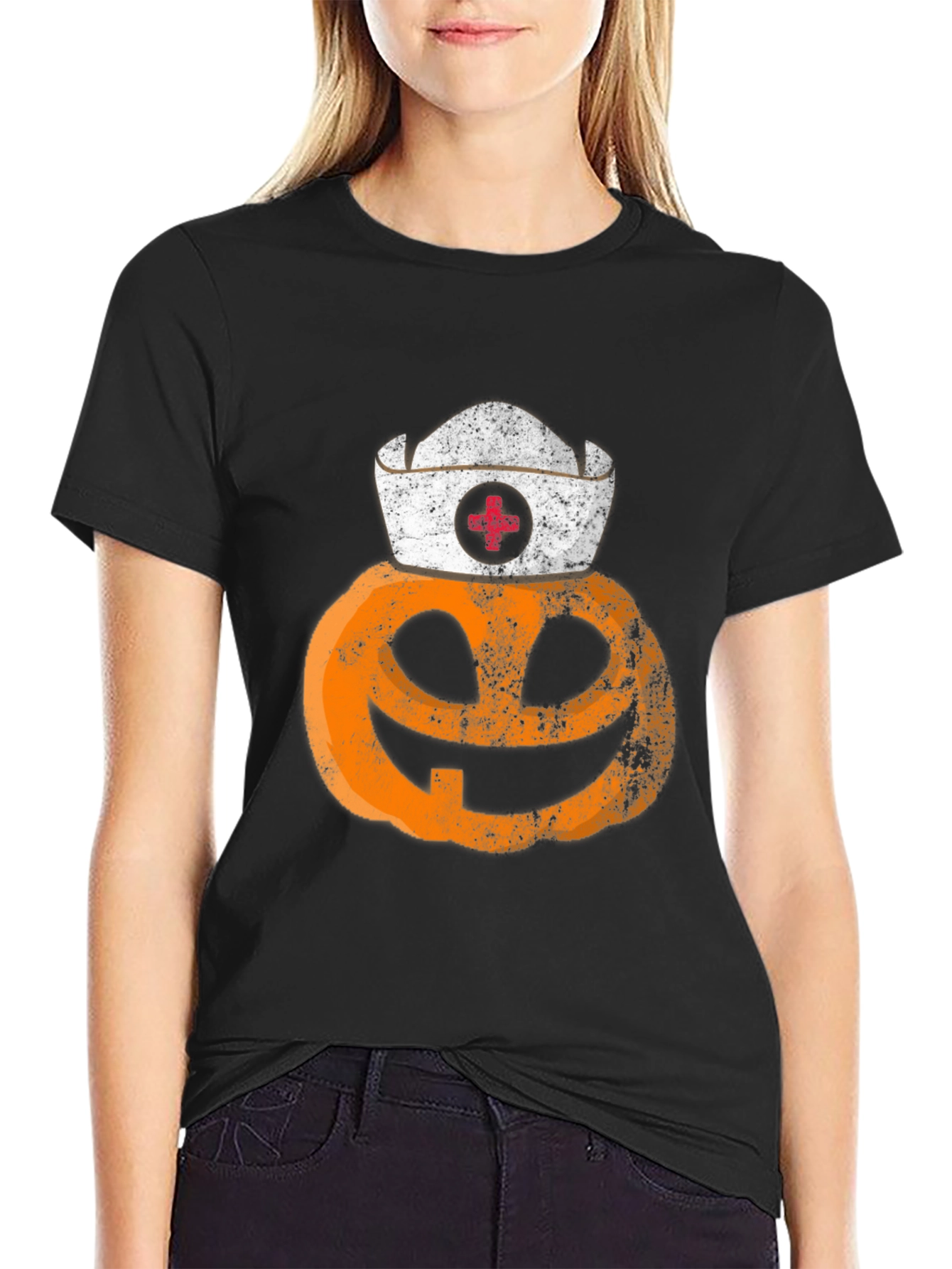 Halloween Nurse Pumpkin T-Shirt