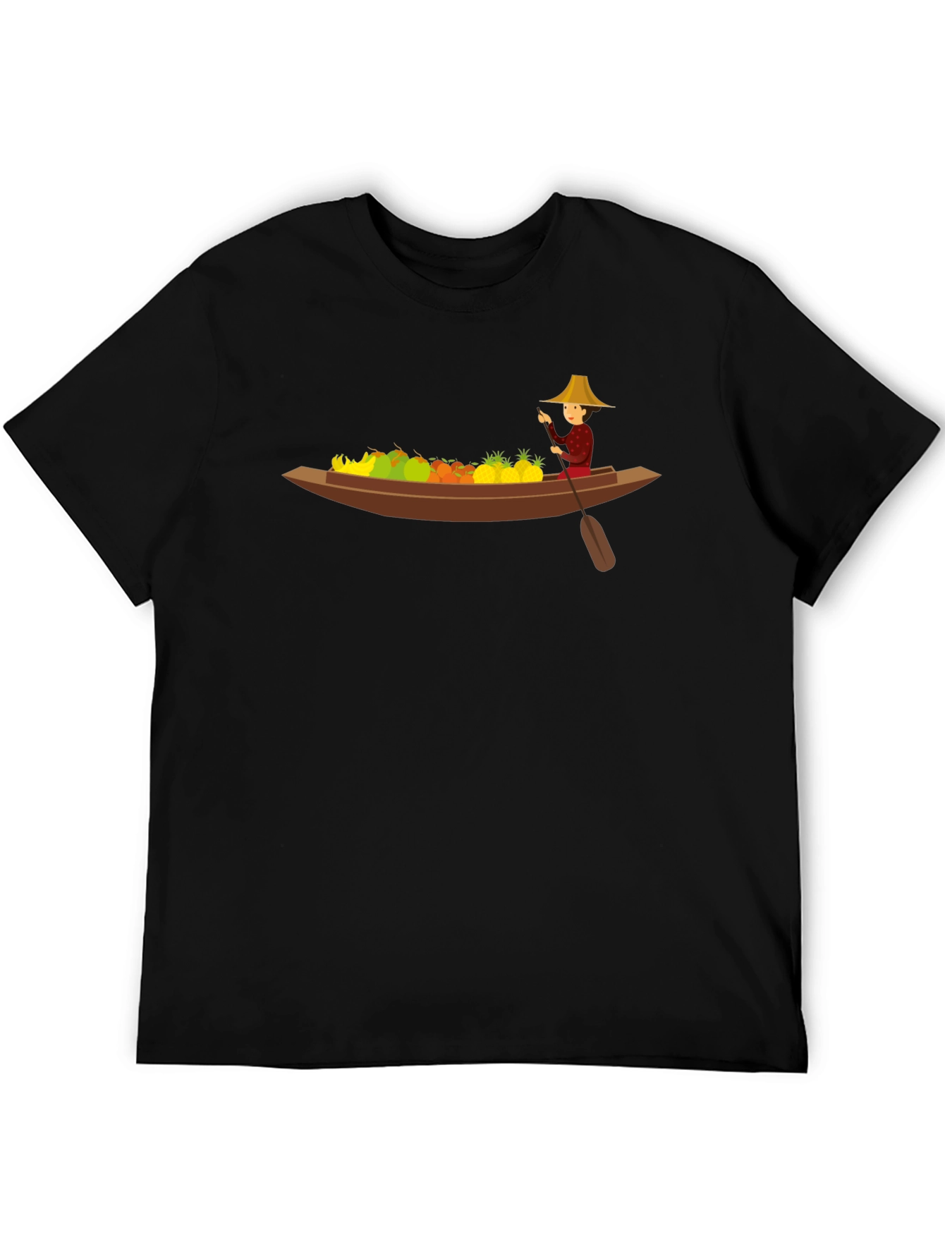 Fruit Boat Graphic Black T-Shirt