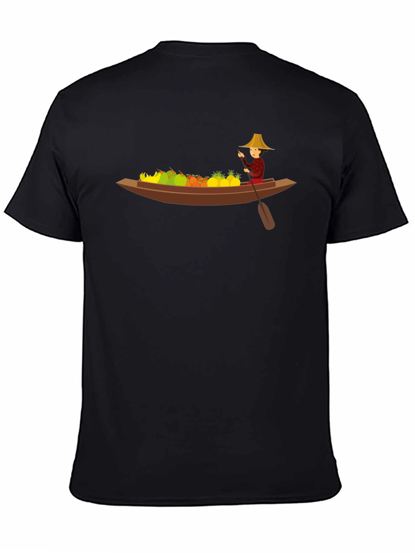 Fruit Boat Graphic Black T-Shirt