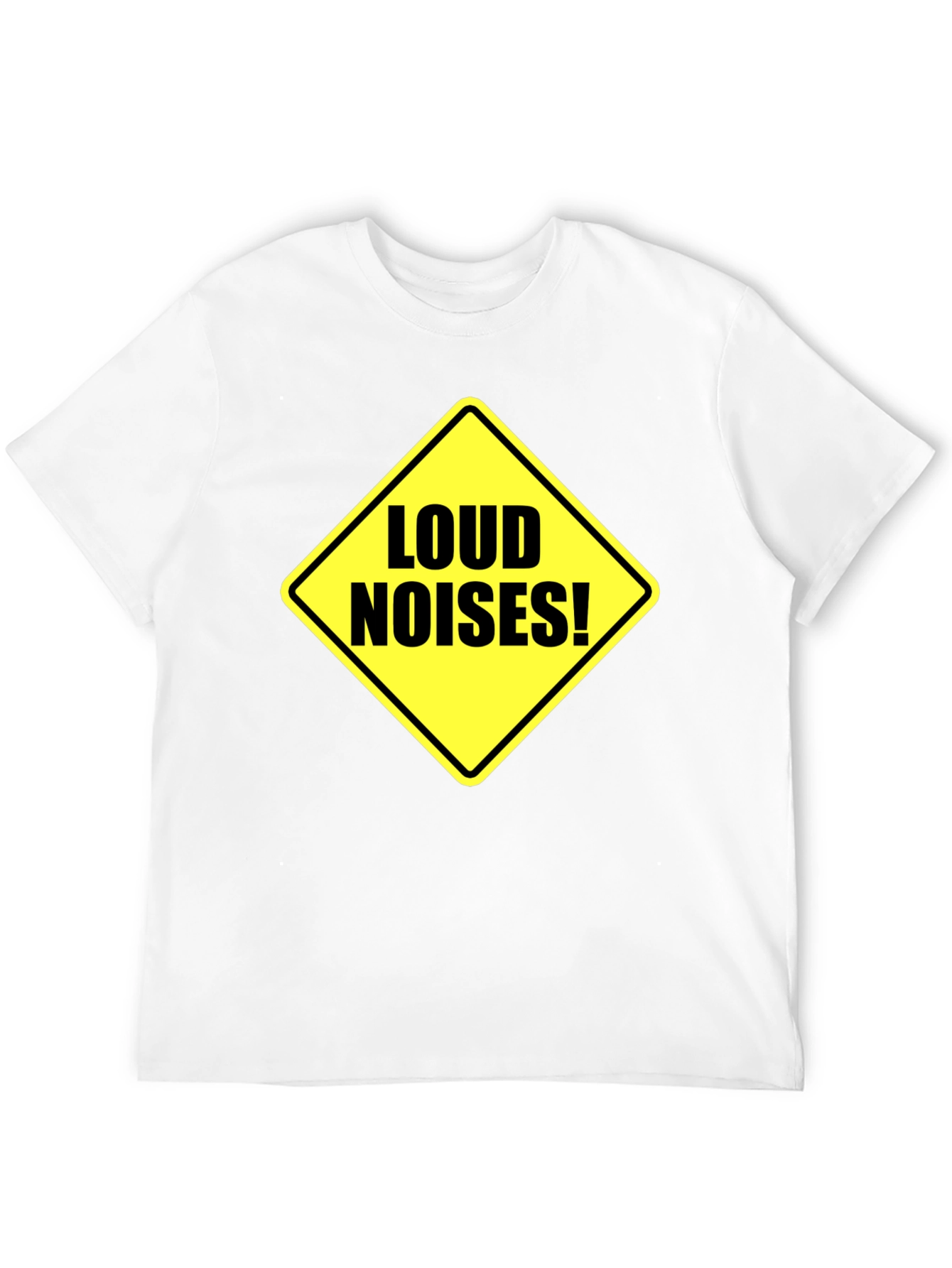 Loud Noises Warning Sign T-Shirt - Black