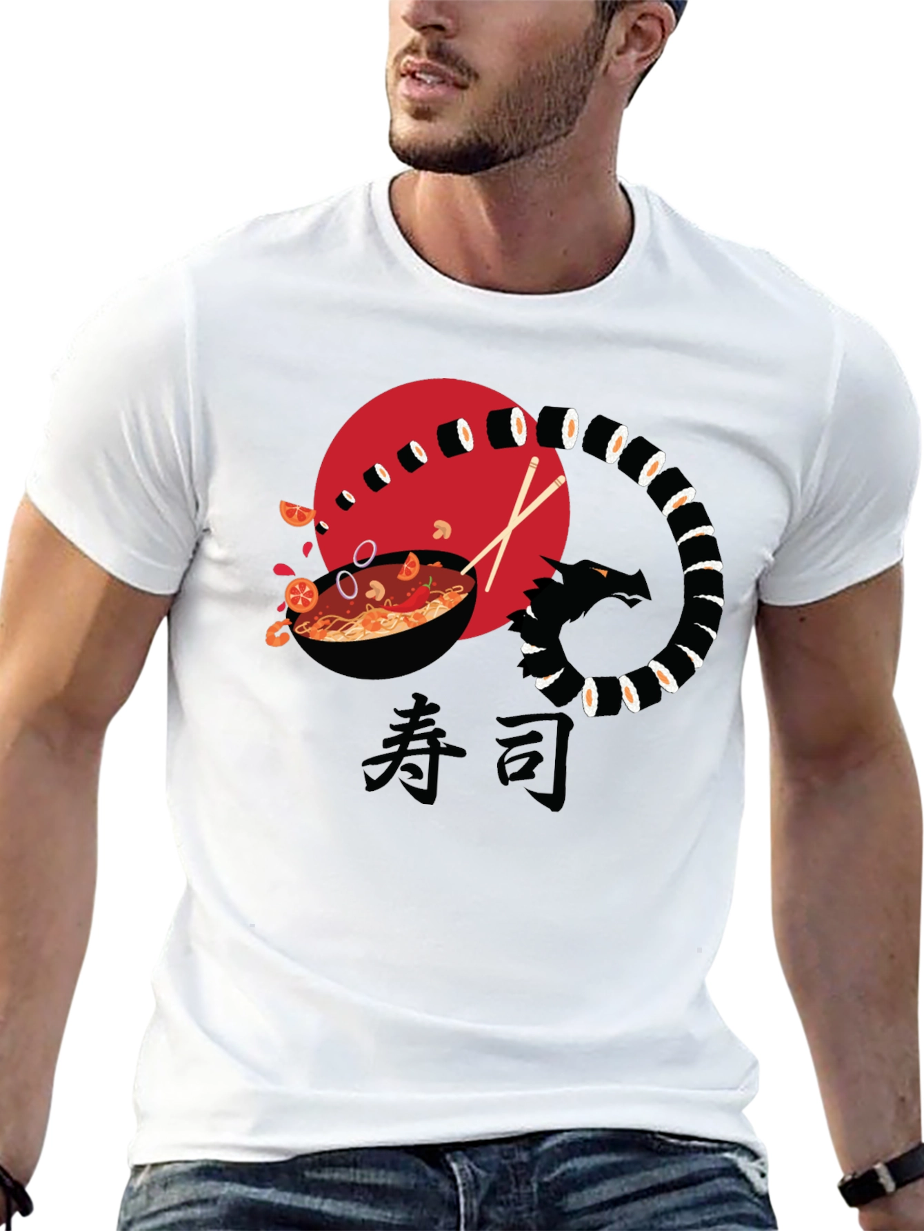 Sushi Dragon Ramen Graphic T-Shirt