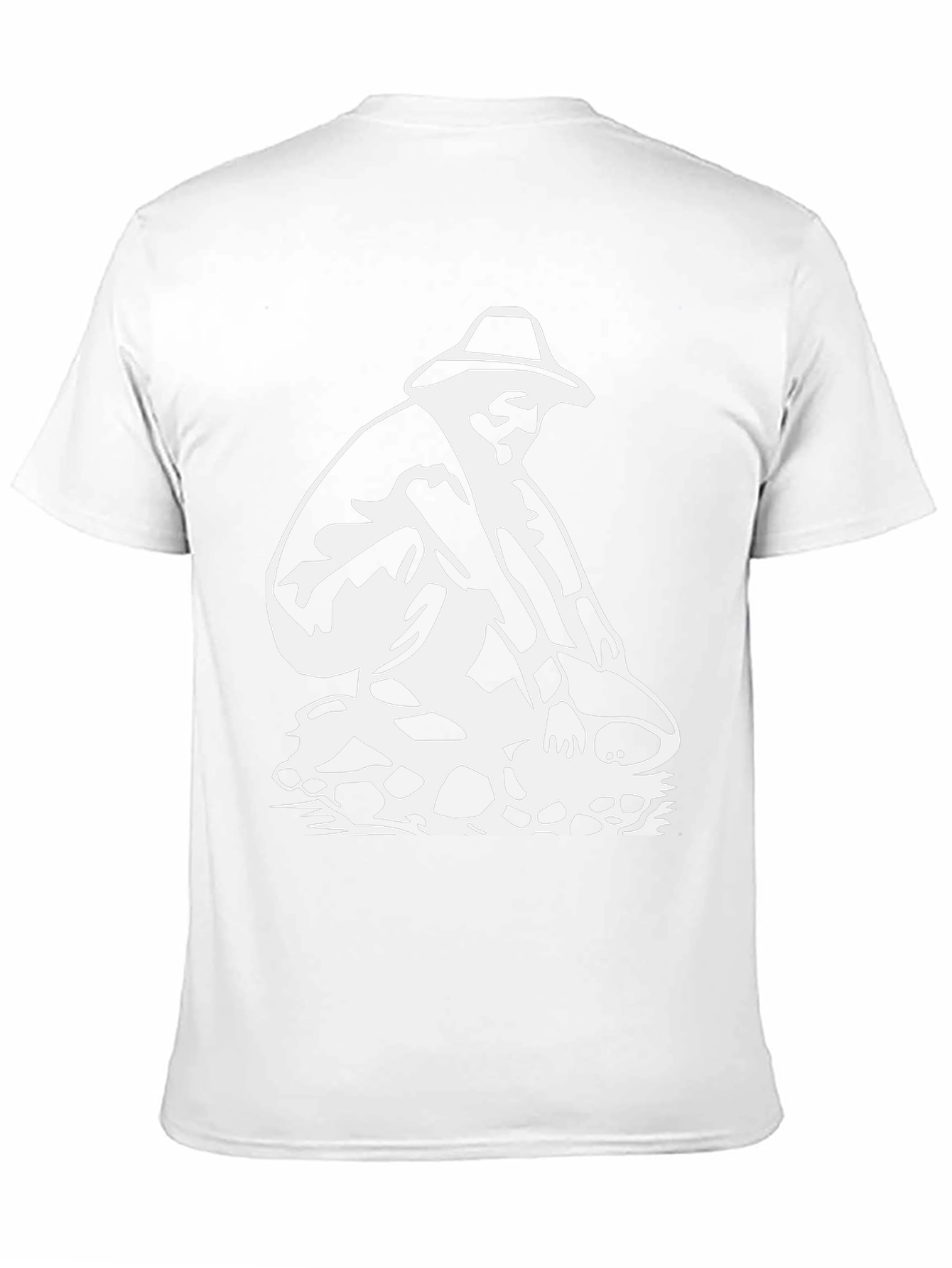 Black T-Shirt with White Gold Panning Design