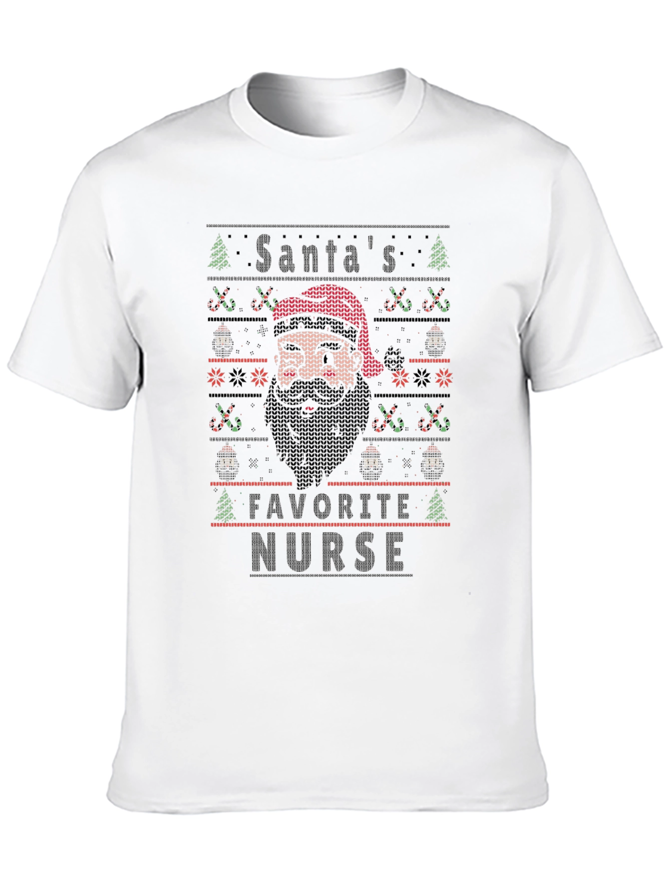 Santas Favorite Nurse Ugly Christmas Sweater T-Shirt