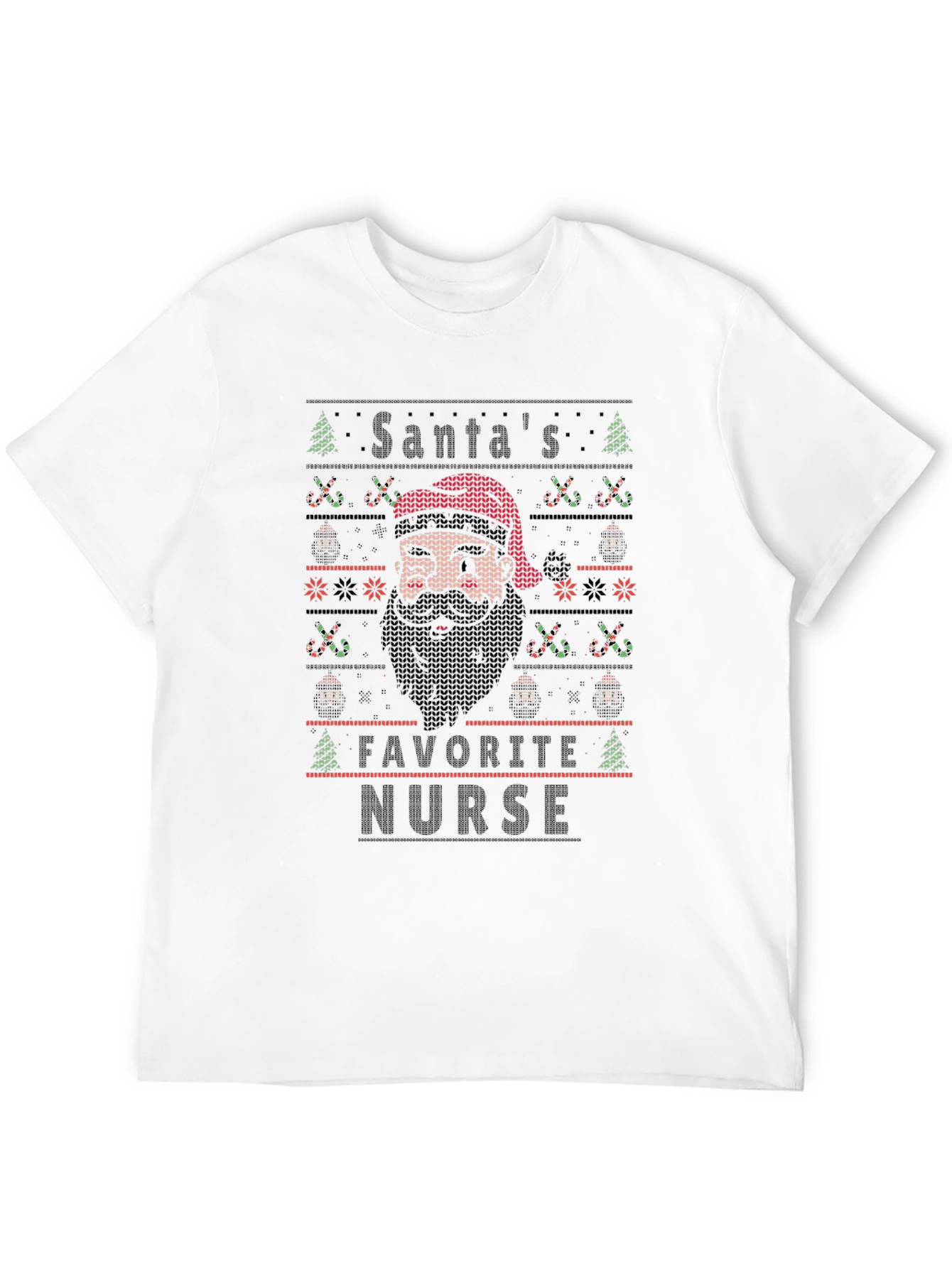 Santas Favorite Nurse Ugly Christmas Sweater T-Shirt