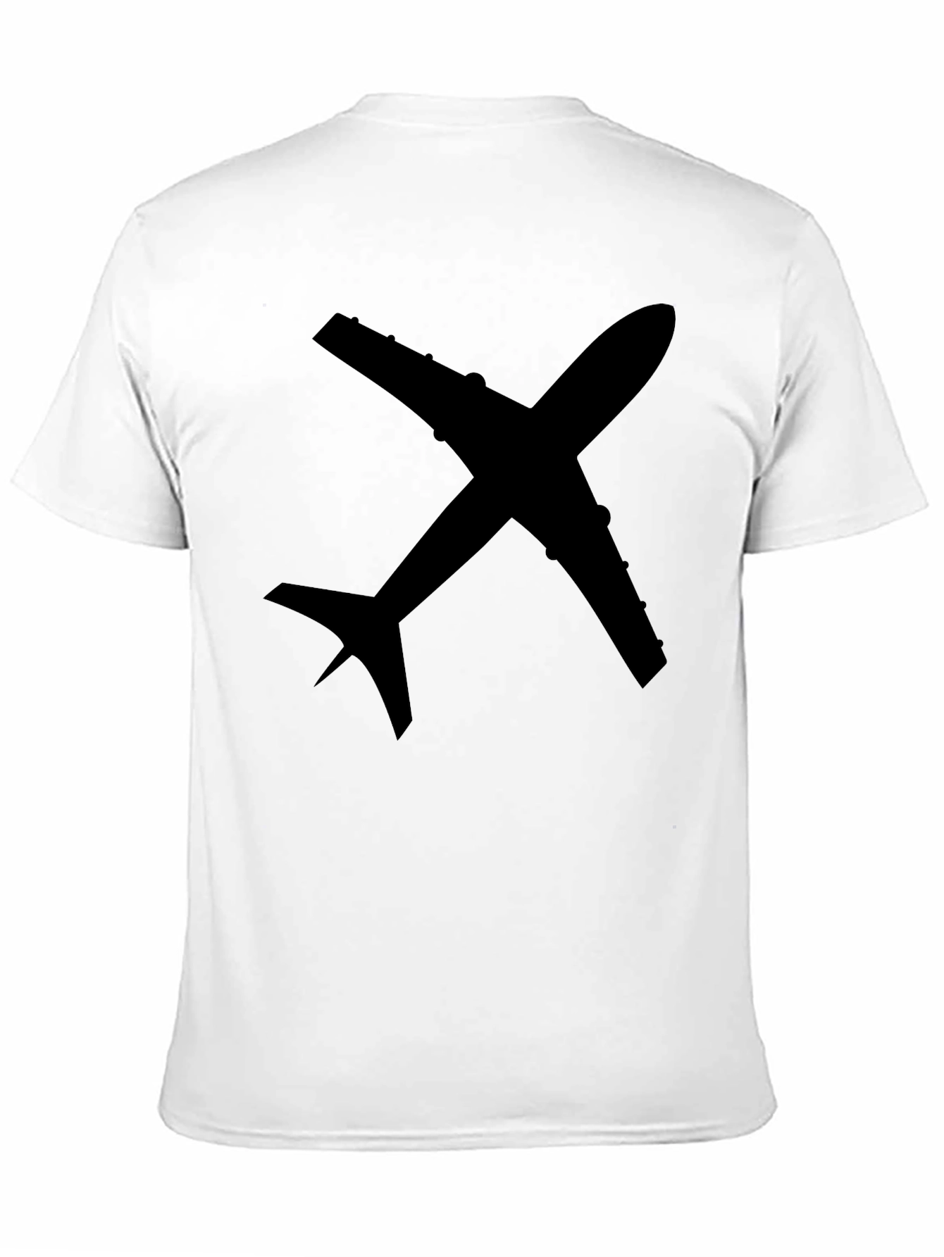 Airplane Graphic Tee - Black Cotton Casual Shirt