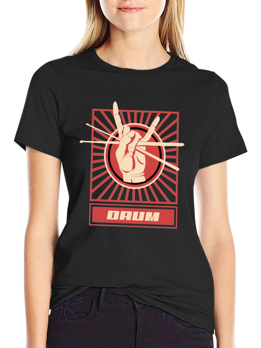 Drummer T-Shirt - Hand with Drumsticks Graphic Tee