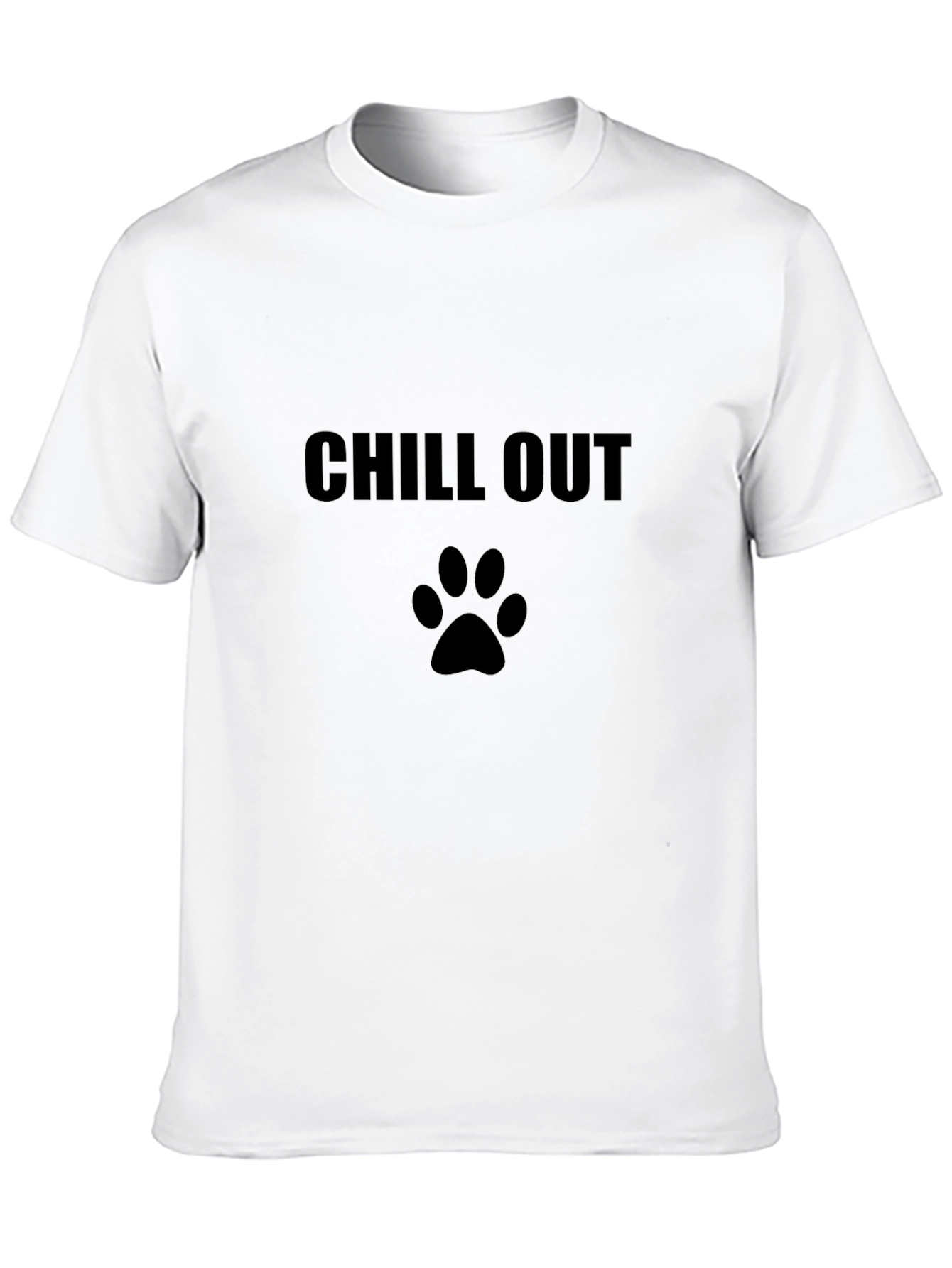 Chill Out Dog Paw Print Graphic T-Shirt