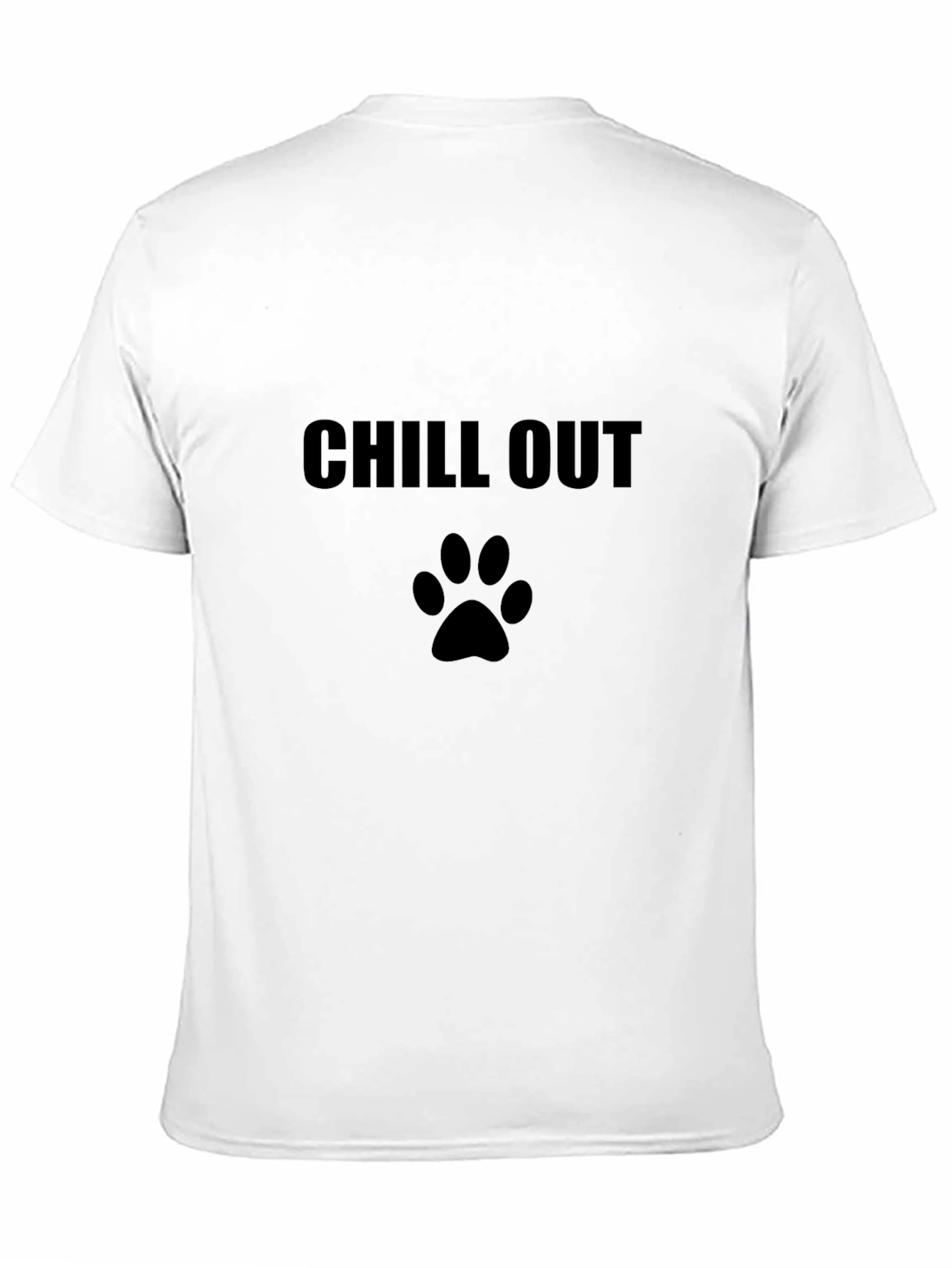 Chill Out Dog Paw Print Graphic T-Shirt