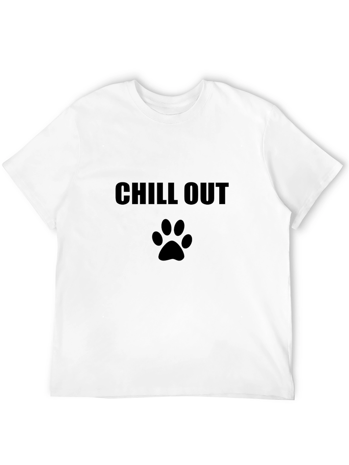 Chill Out Dog Paw Print Graphic T-Shirt