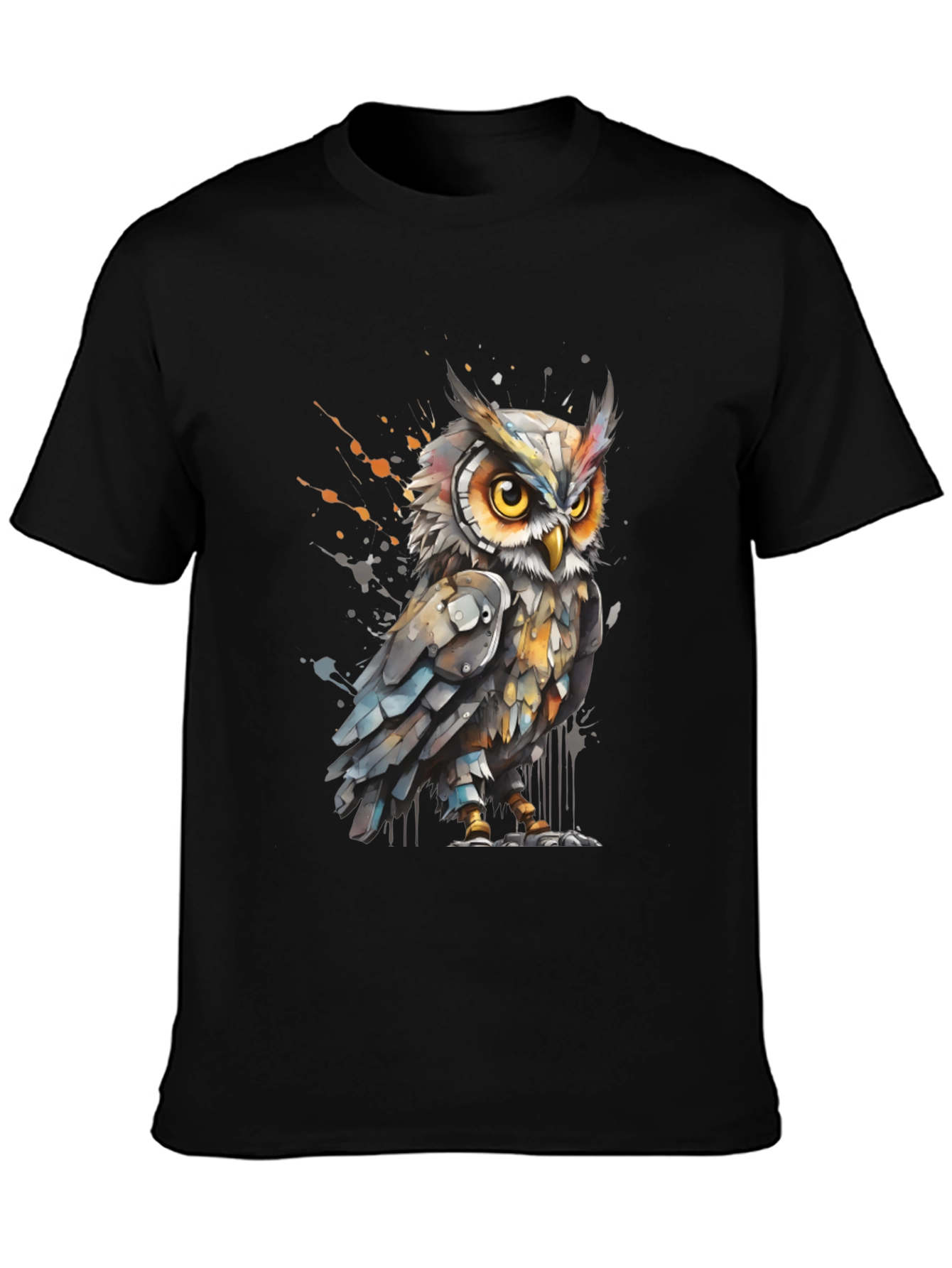 Artistic Owl Graphic Tee - Cool Bird T-Shirt