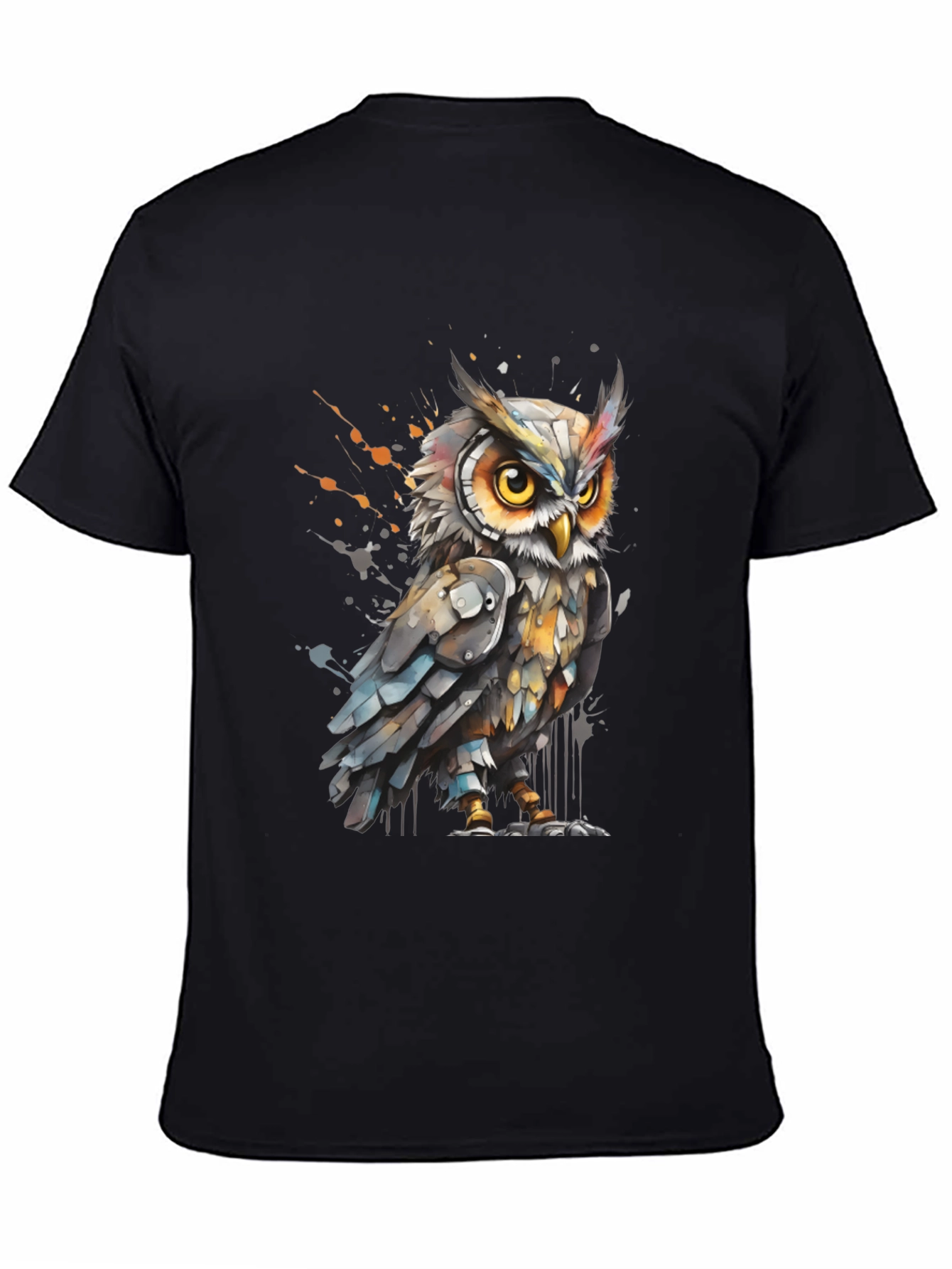 Artistic Owl Graphic Tee - Cool Bird T-Shirt