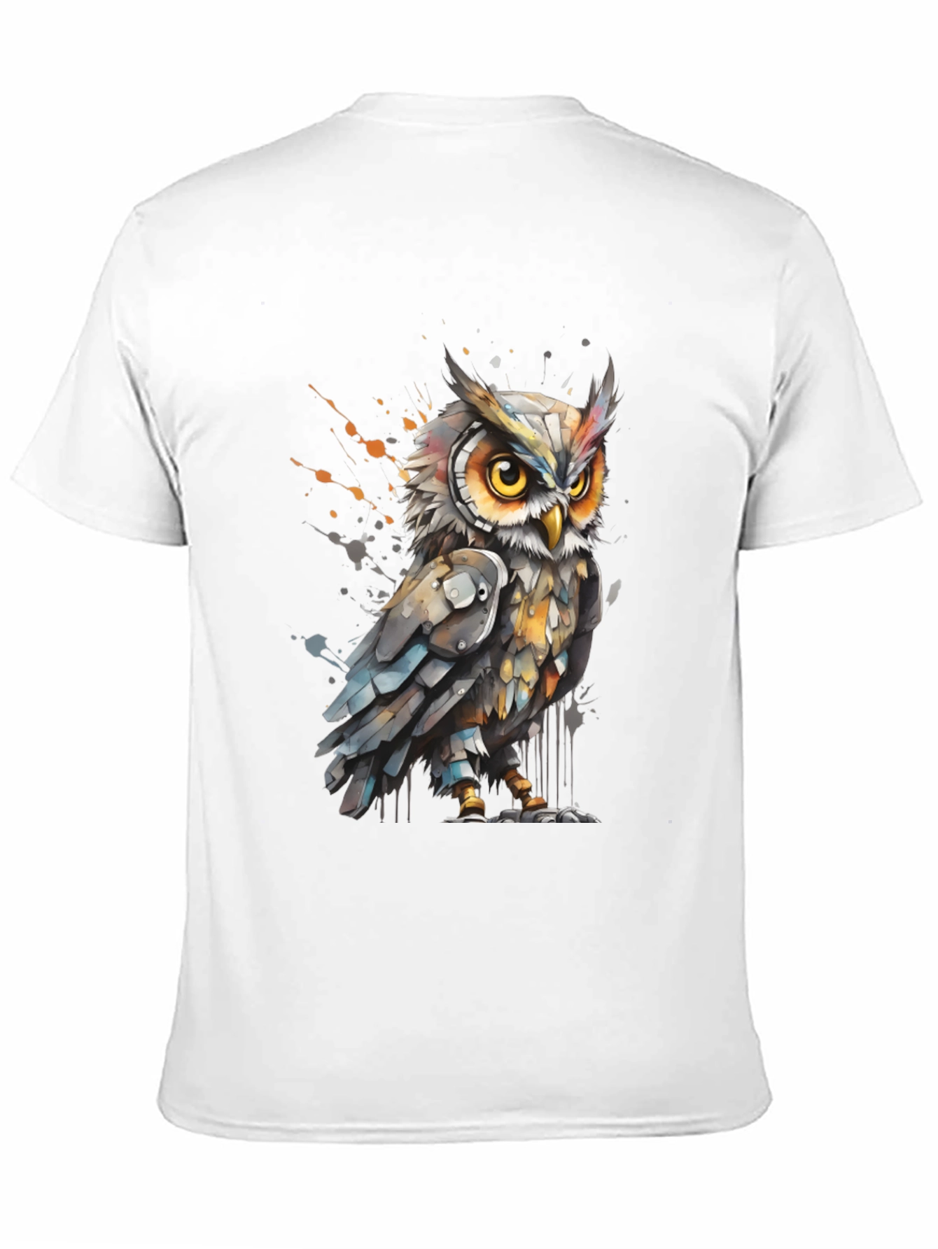 Artistic Owl Graphic Tee - Cool Bird T-Shirt