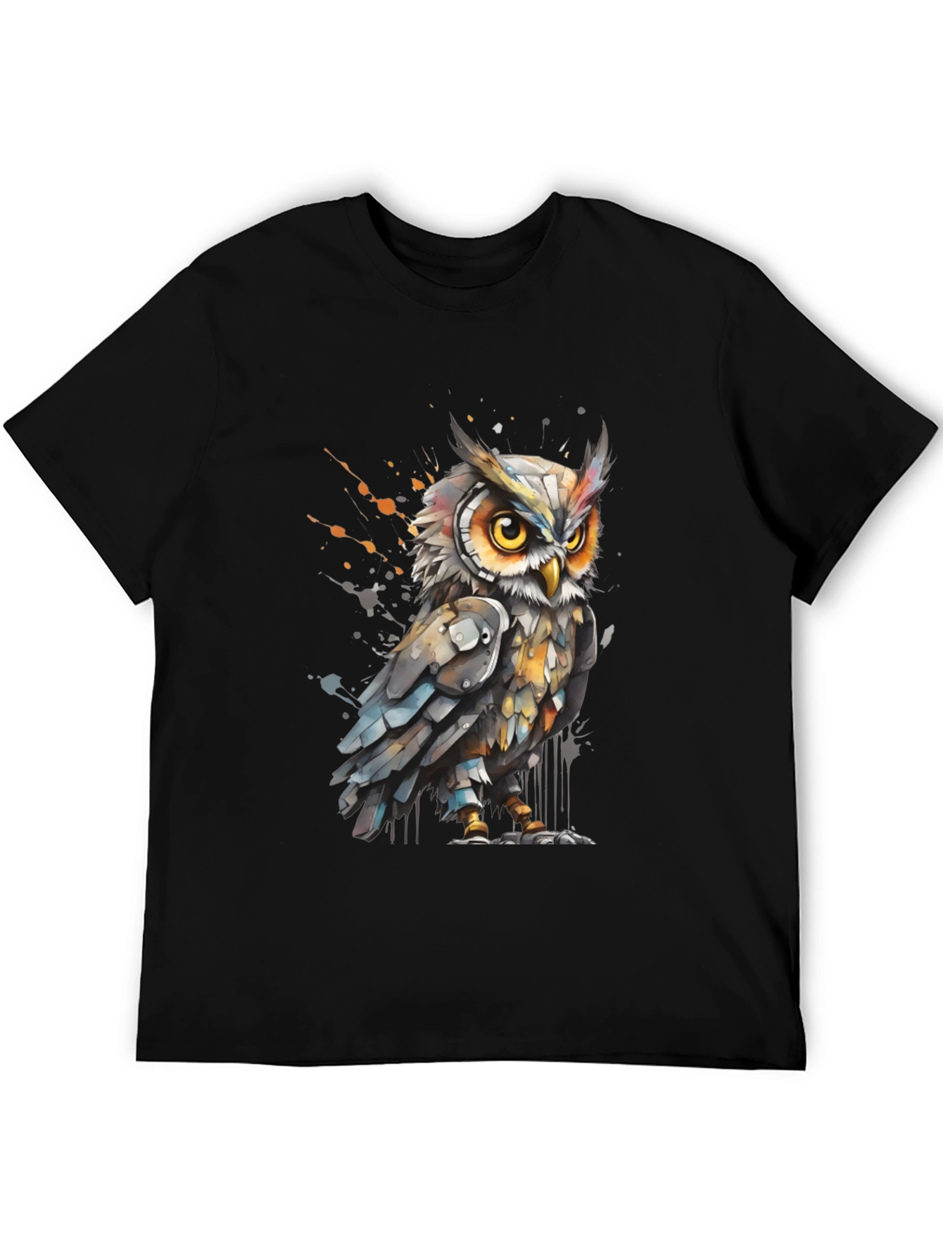 Artistic Owl Graphic Tee - Cool Bird T-Shirt