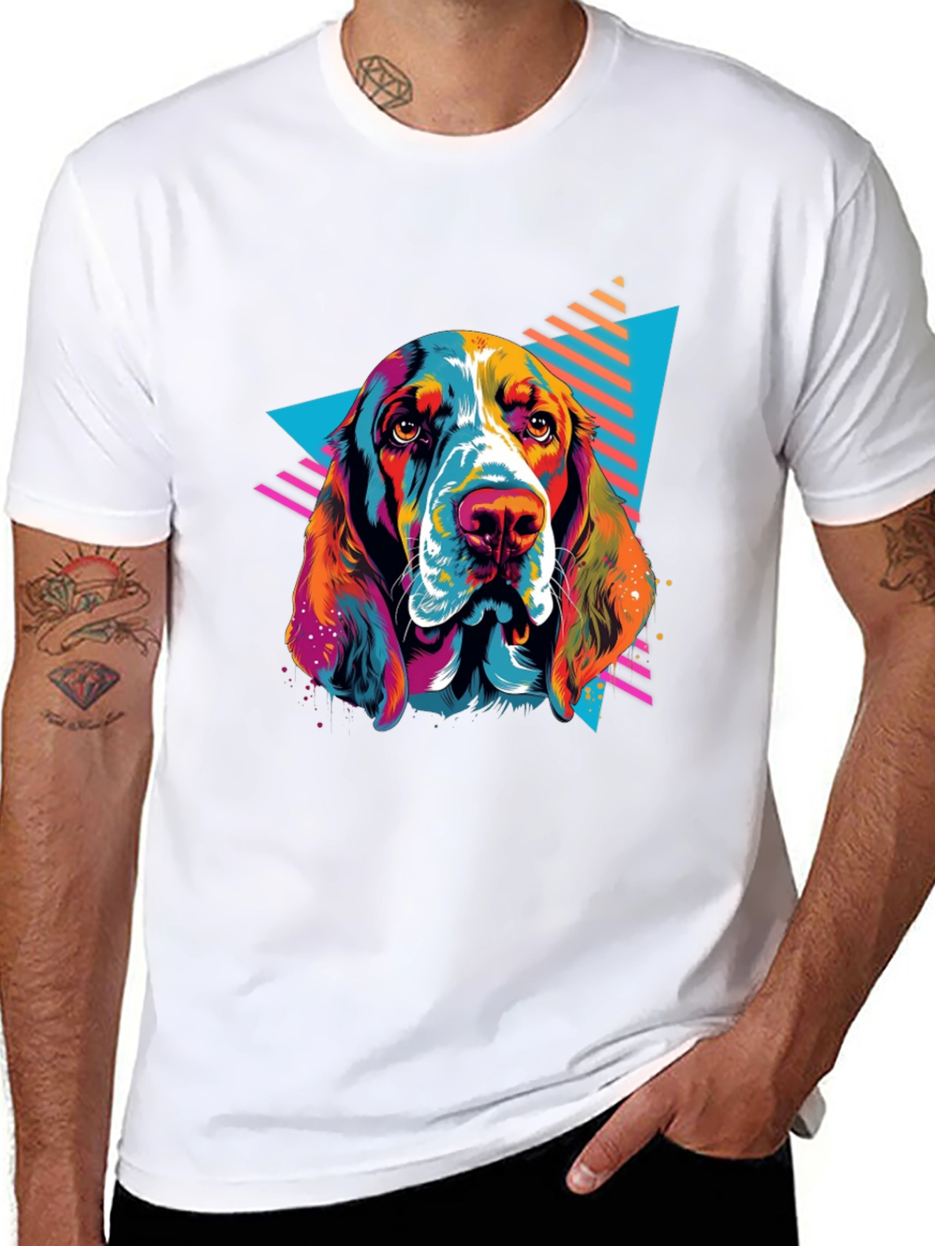 Retro Dog Graphic Tee - Black