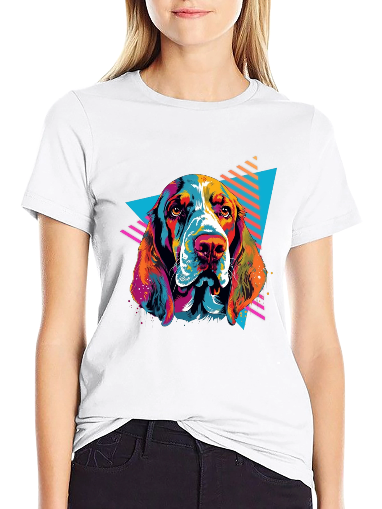 Retro Dog Graphic Tee - Black