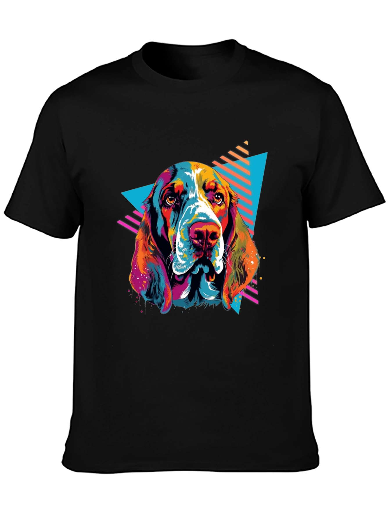 Retro Dog Graphic Tee - Black
